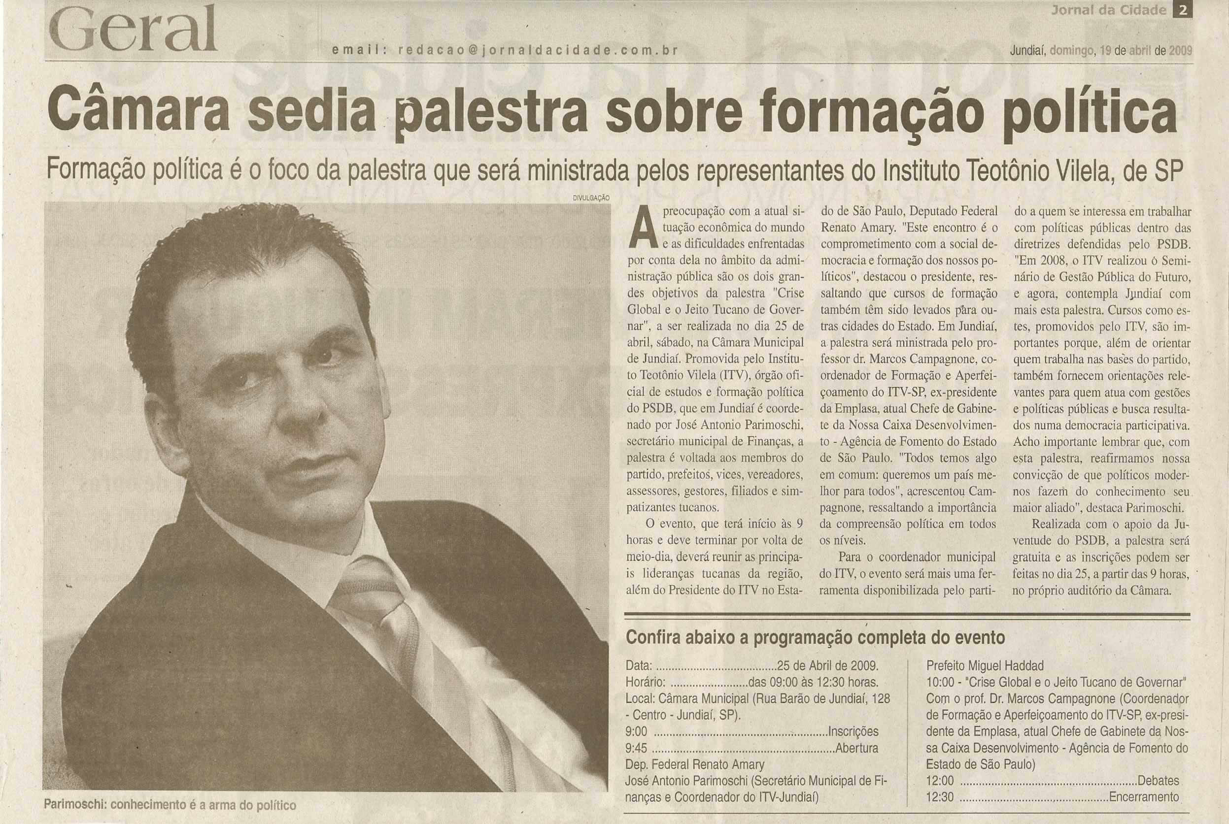 Jornal da Cidade - 19/04/2009