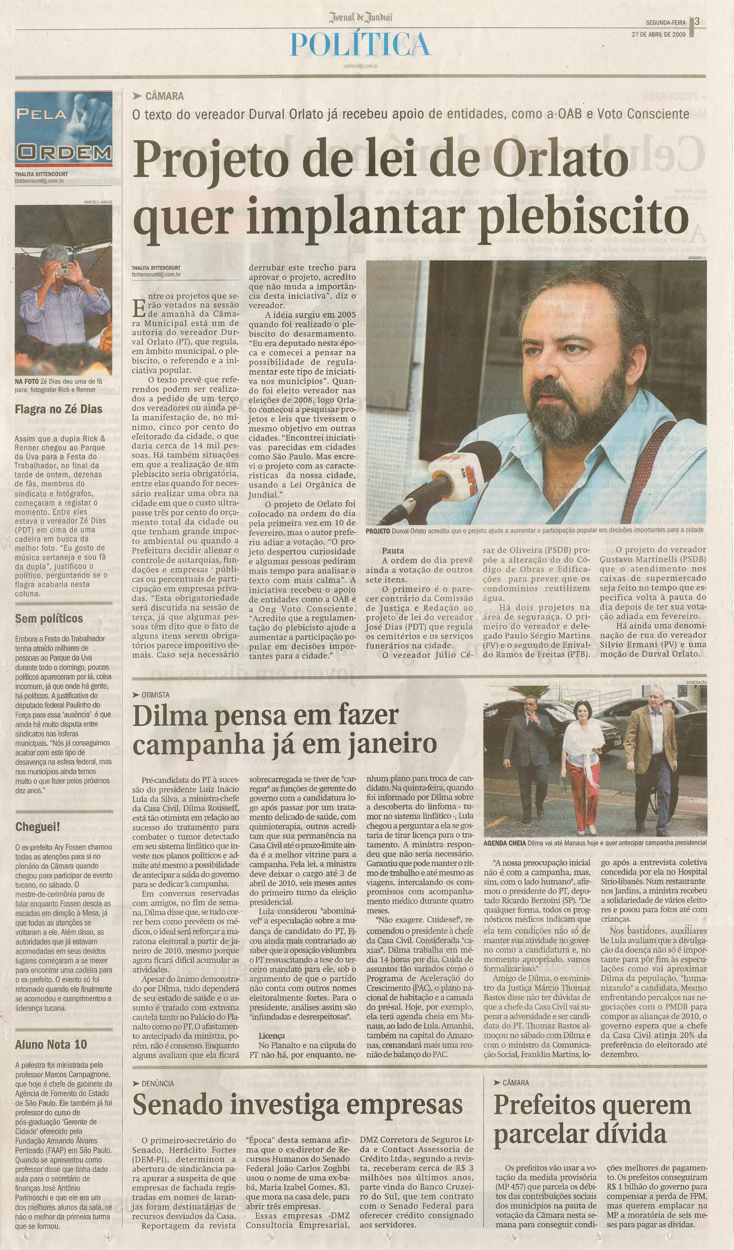 Jornal de Jundiaí - 27/04/2009