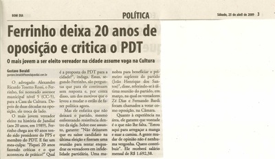 Bom Dia Jundiaí - 25/04/2009