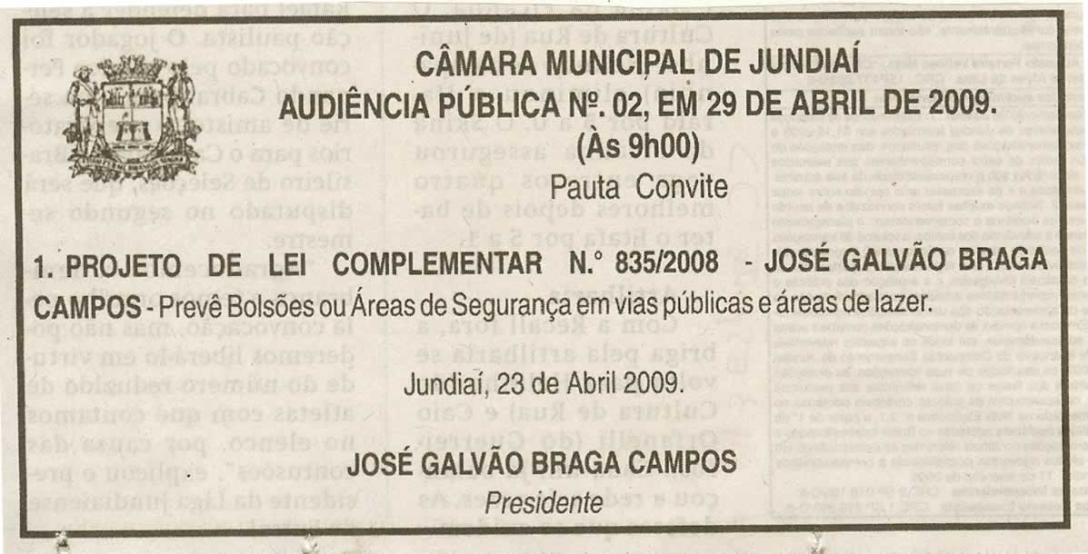 Jornal de Jundiaí - 25/04/2009