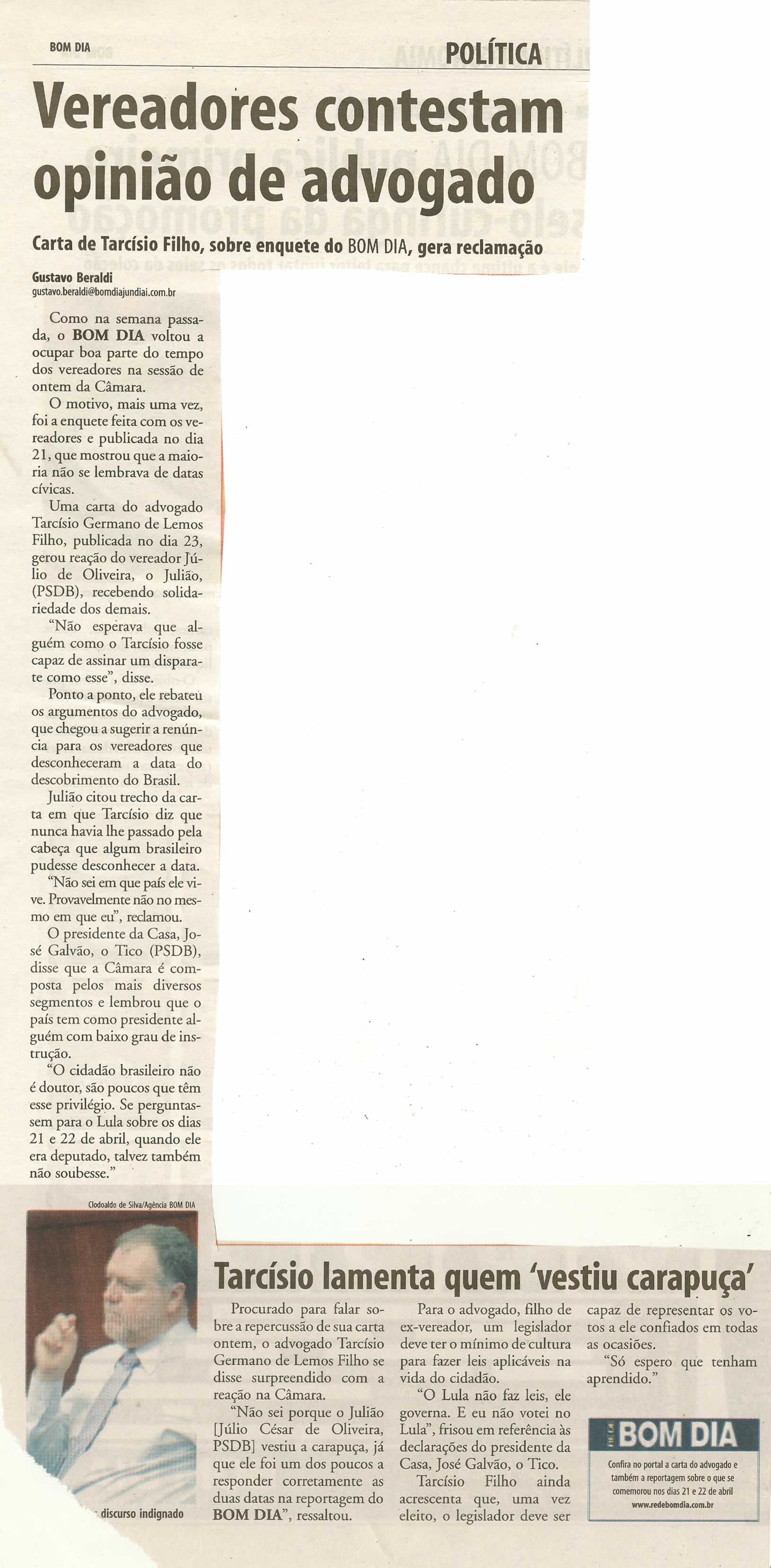 Bom Dia Jundiaí - 29/04/2009