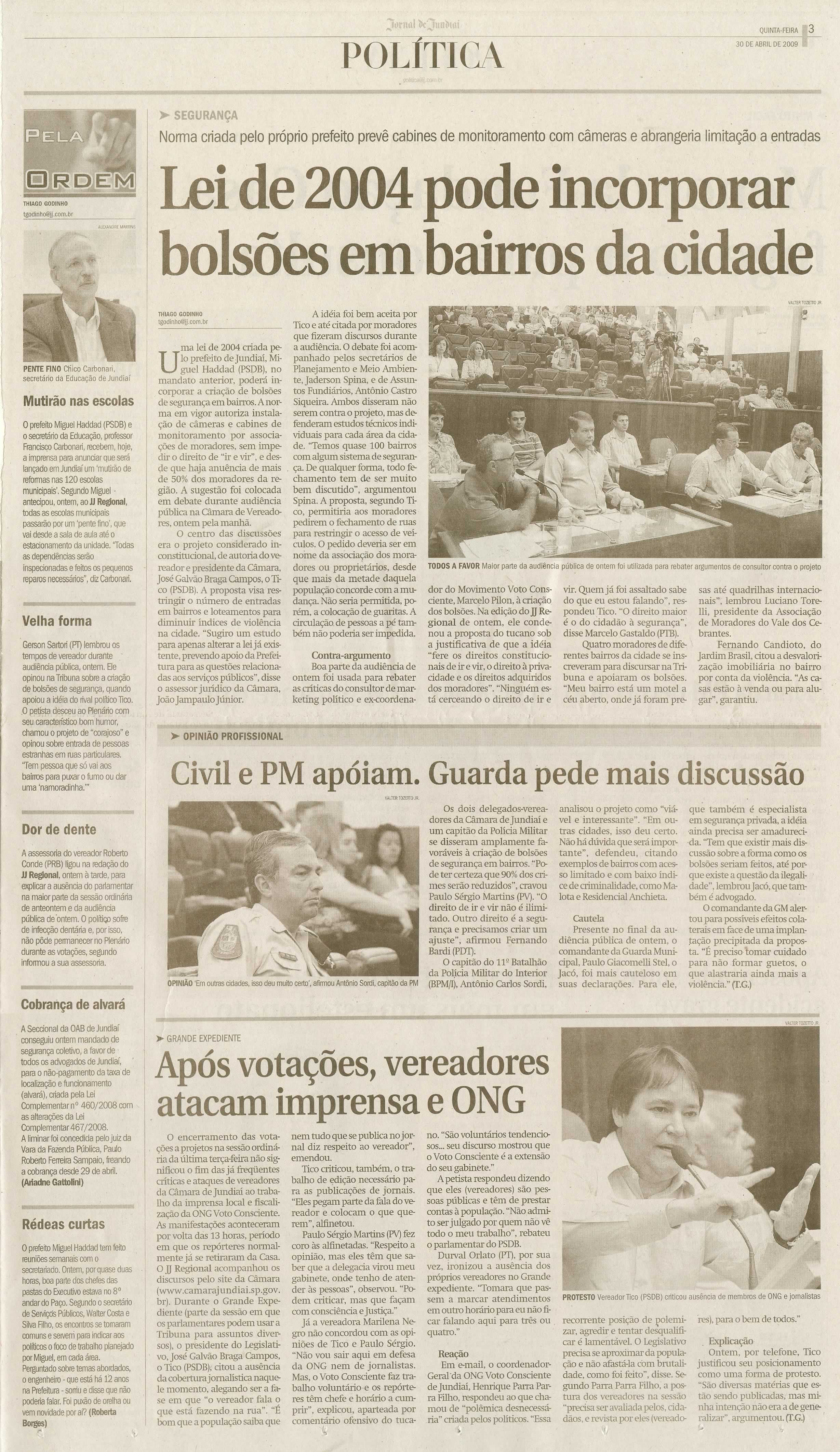 Jornal de Jundiaí - 30/04/2009