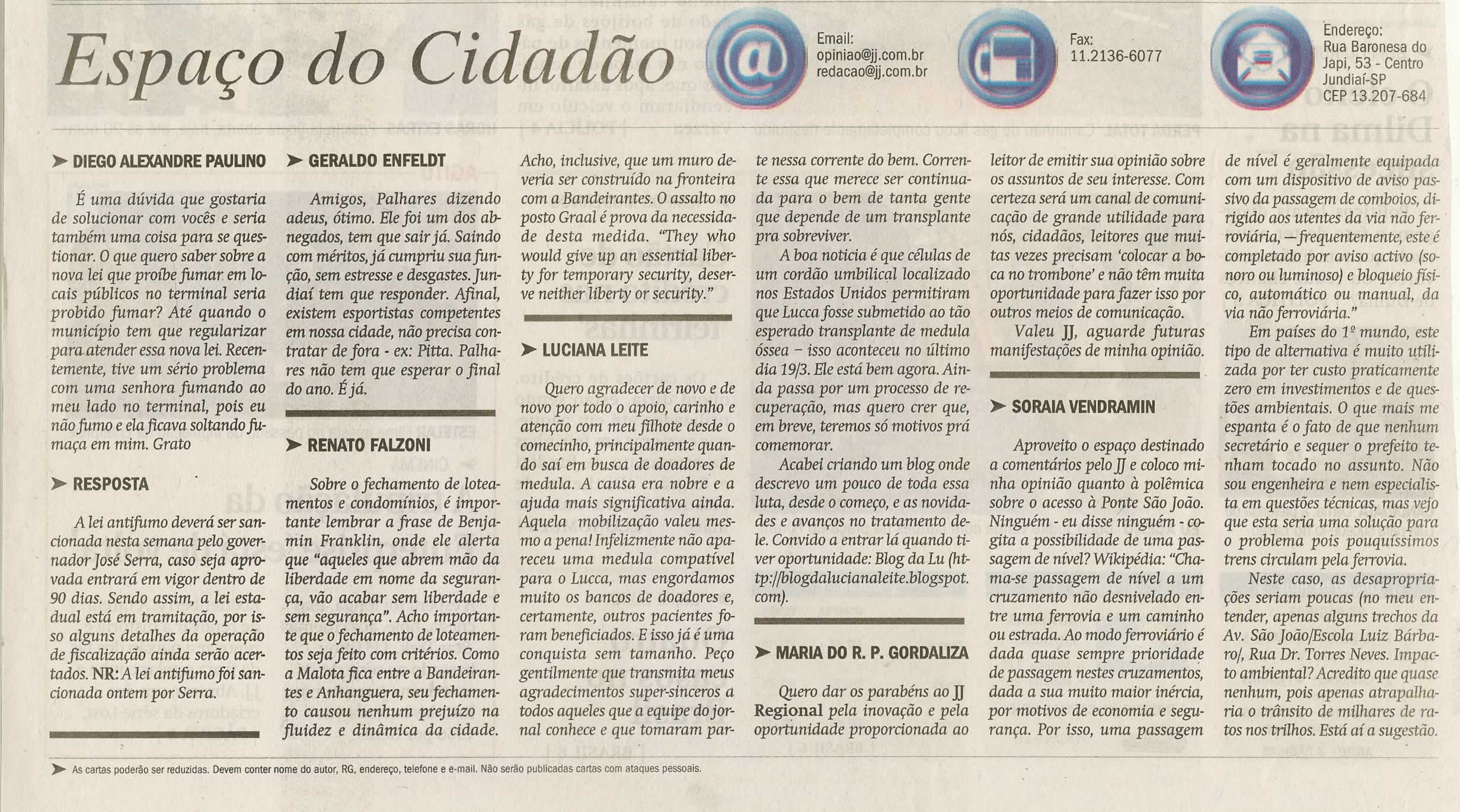 Jornal de Jundiaí - 08/05/2009