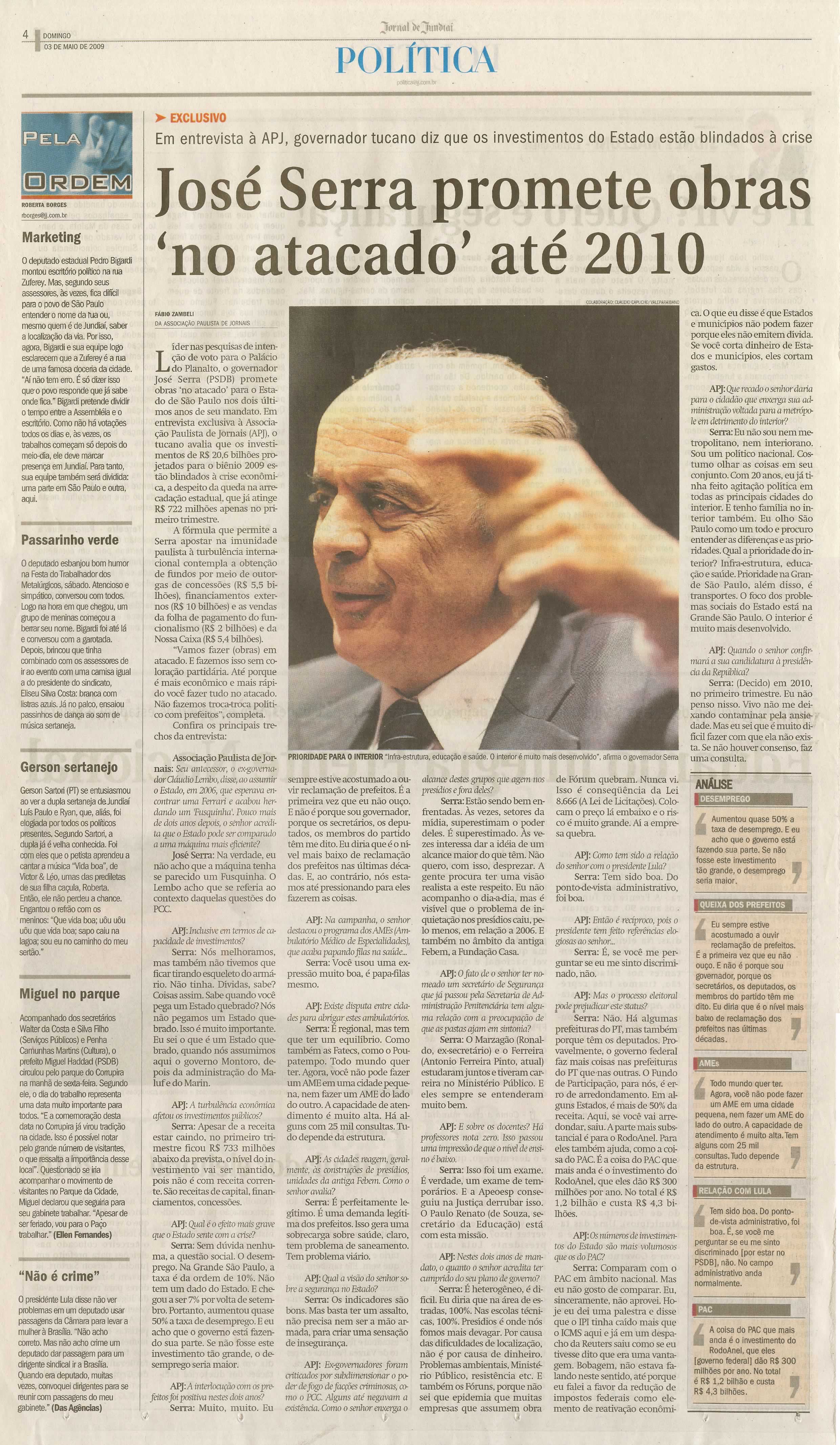 Jornal de Jundiaí - 03/05/2009