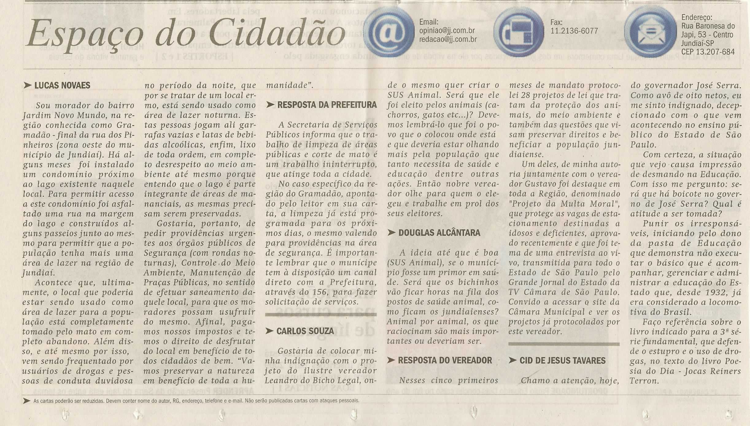 Jornal de Jundiaí - 01/06/2009