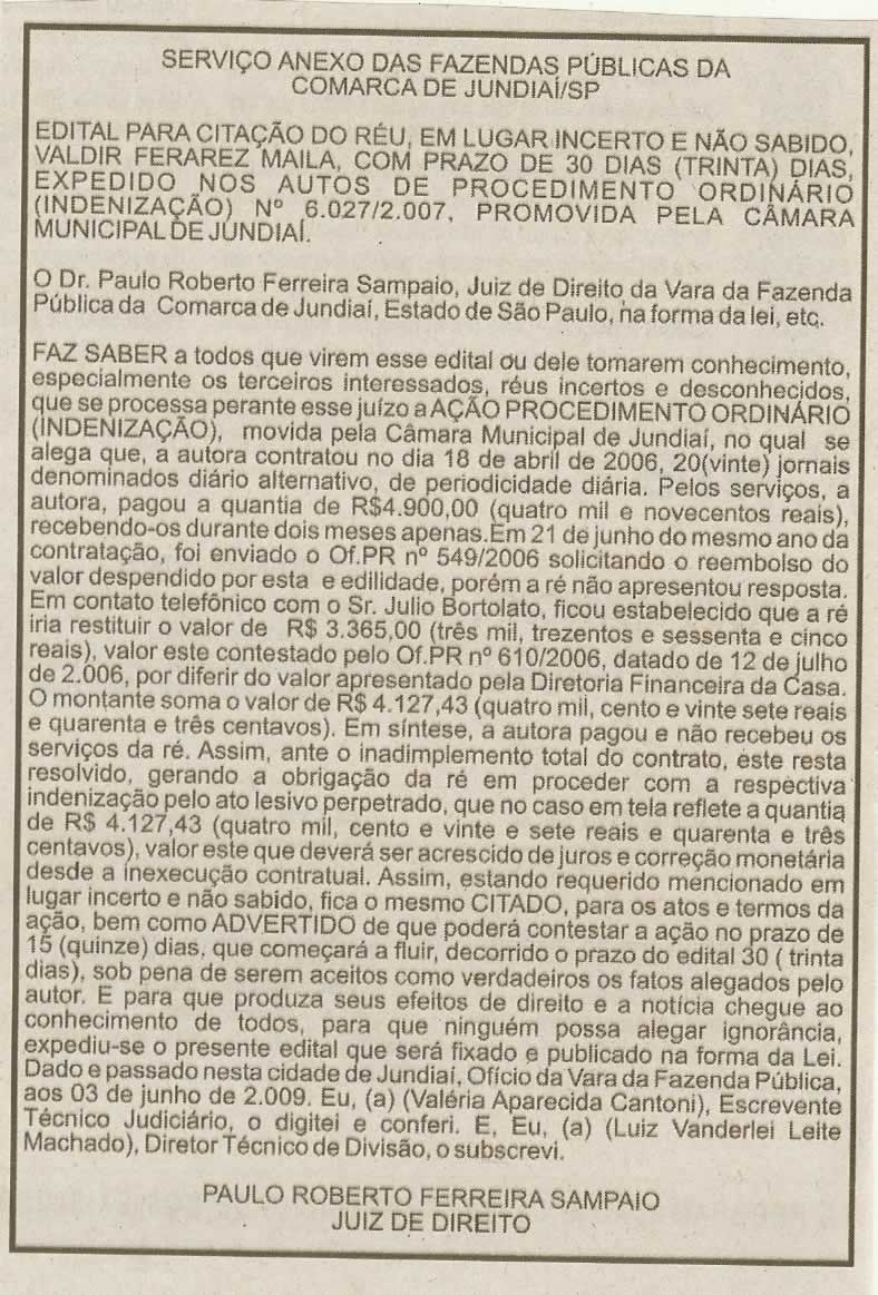Jornal da Cidade - 17/06/2009