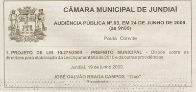 Bom Dia Jundiaí - 20/06/2009