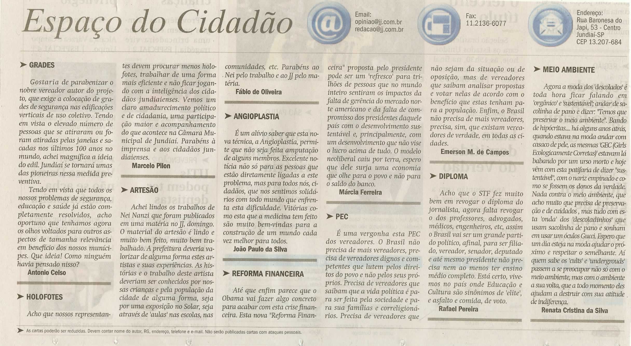 Jornal de Jundiaí - 28/06/2009