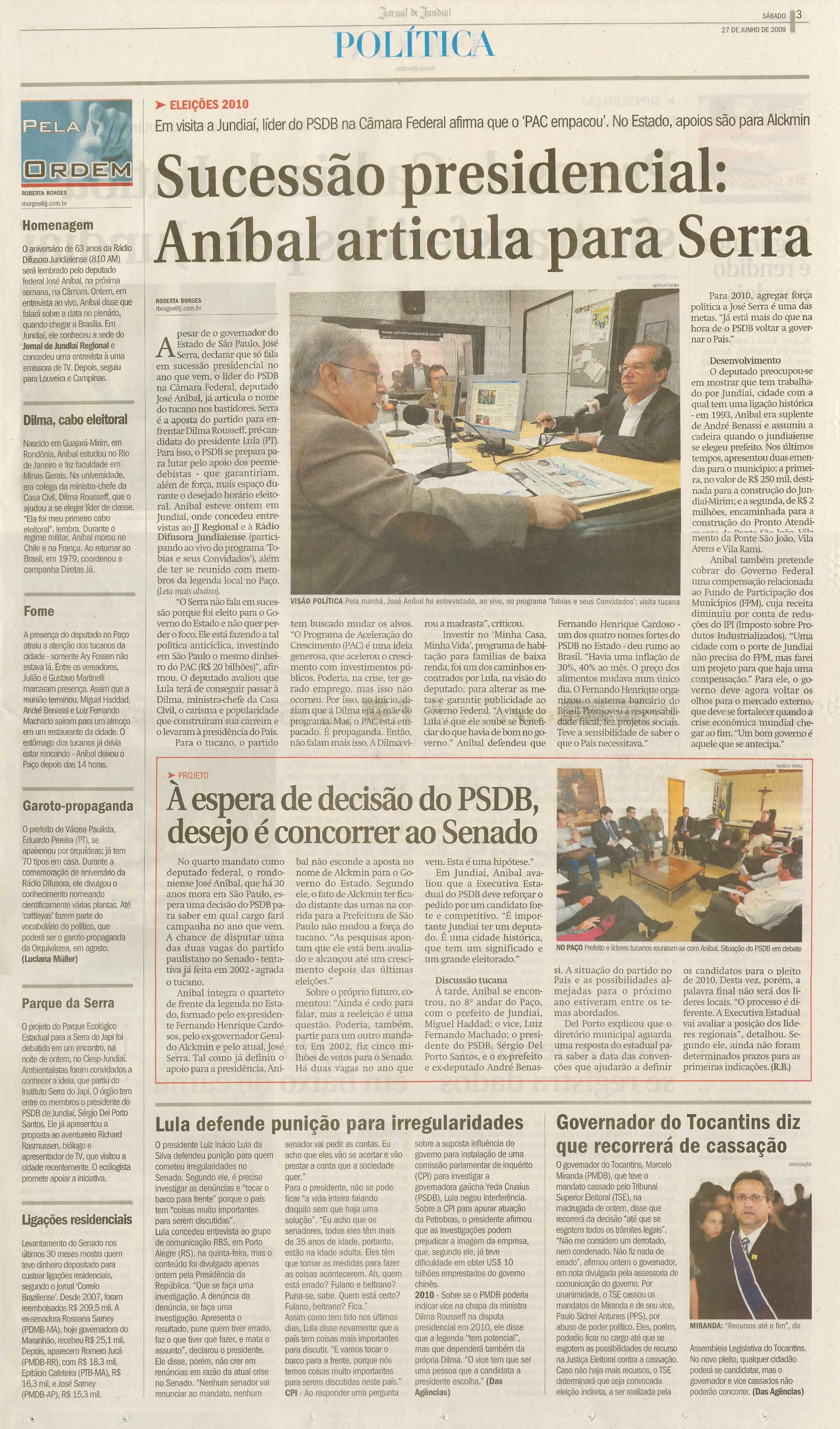 Jornal de Jundiaí - 27/06/2009