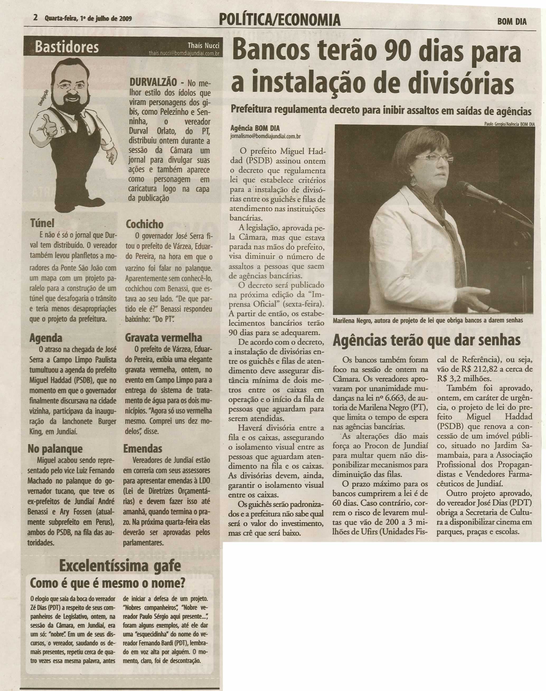Bom Dia Jundiaí - 01/07/2009
