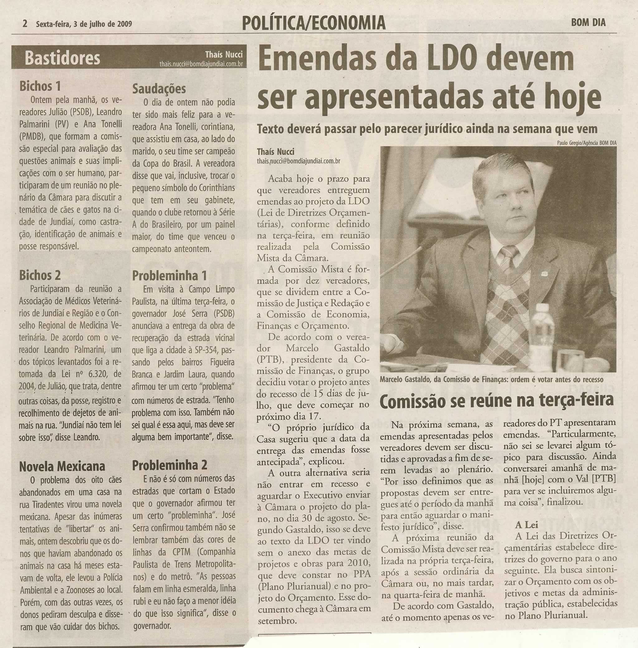 Bom Dia Jundiaí - 03/07/2009