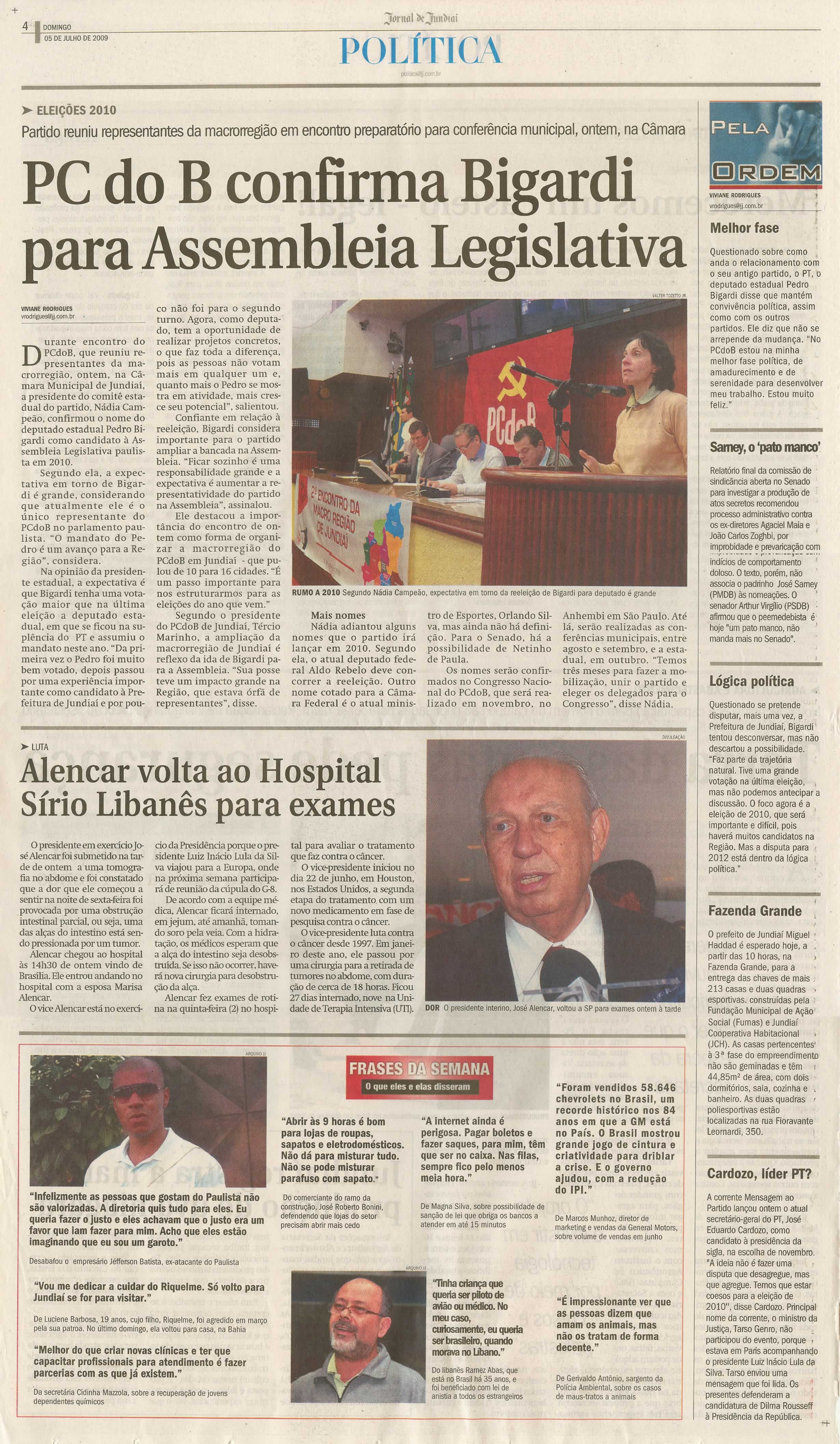 Jornal de Jundiaí - 05/07/2009