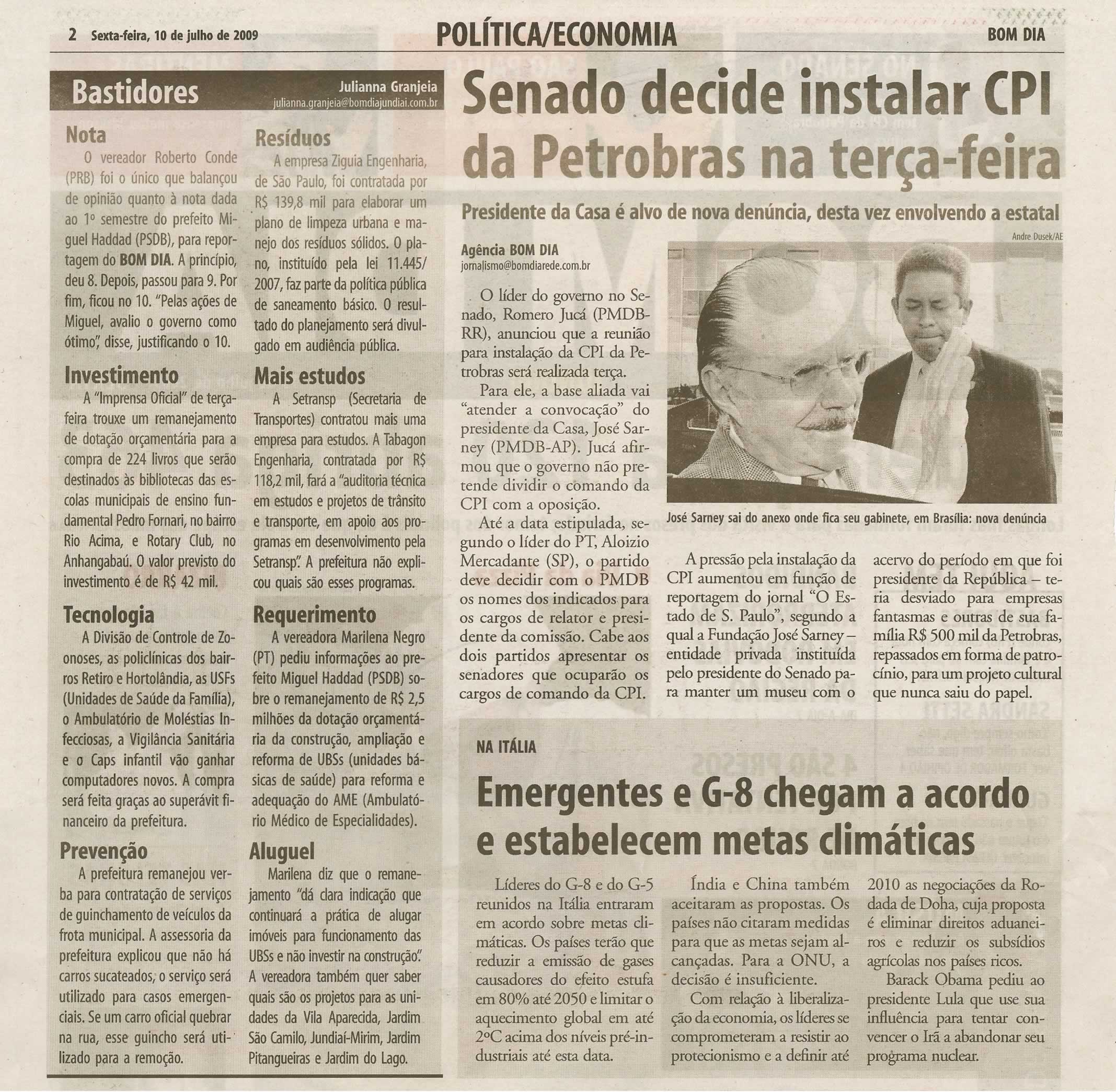 Bom Dia Jundiaí - 10/07/2009