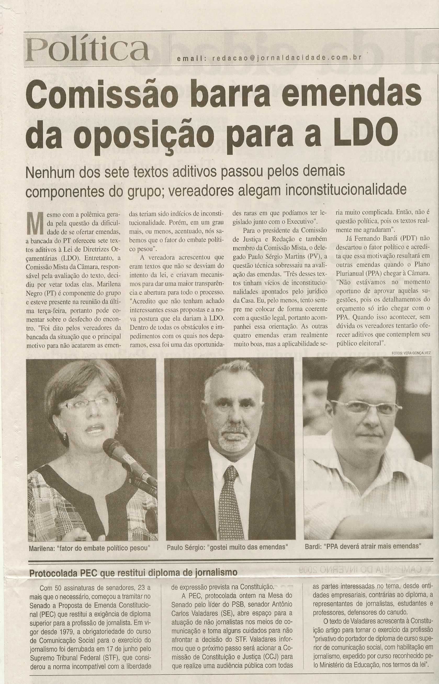 Jornal da Cidade - 09/07/2009