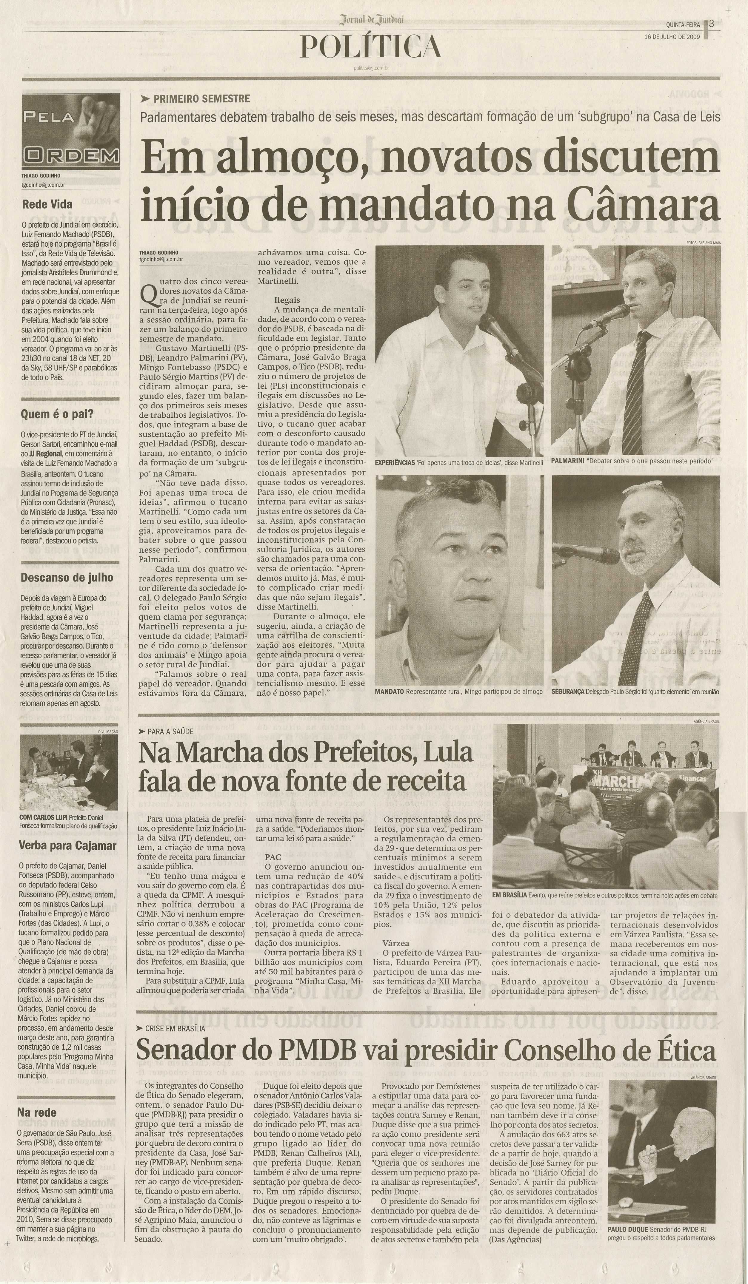 Jornal de Jundiaí - 16/07/2009