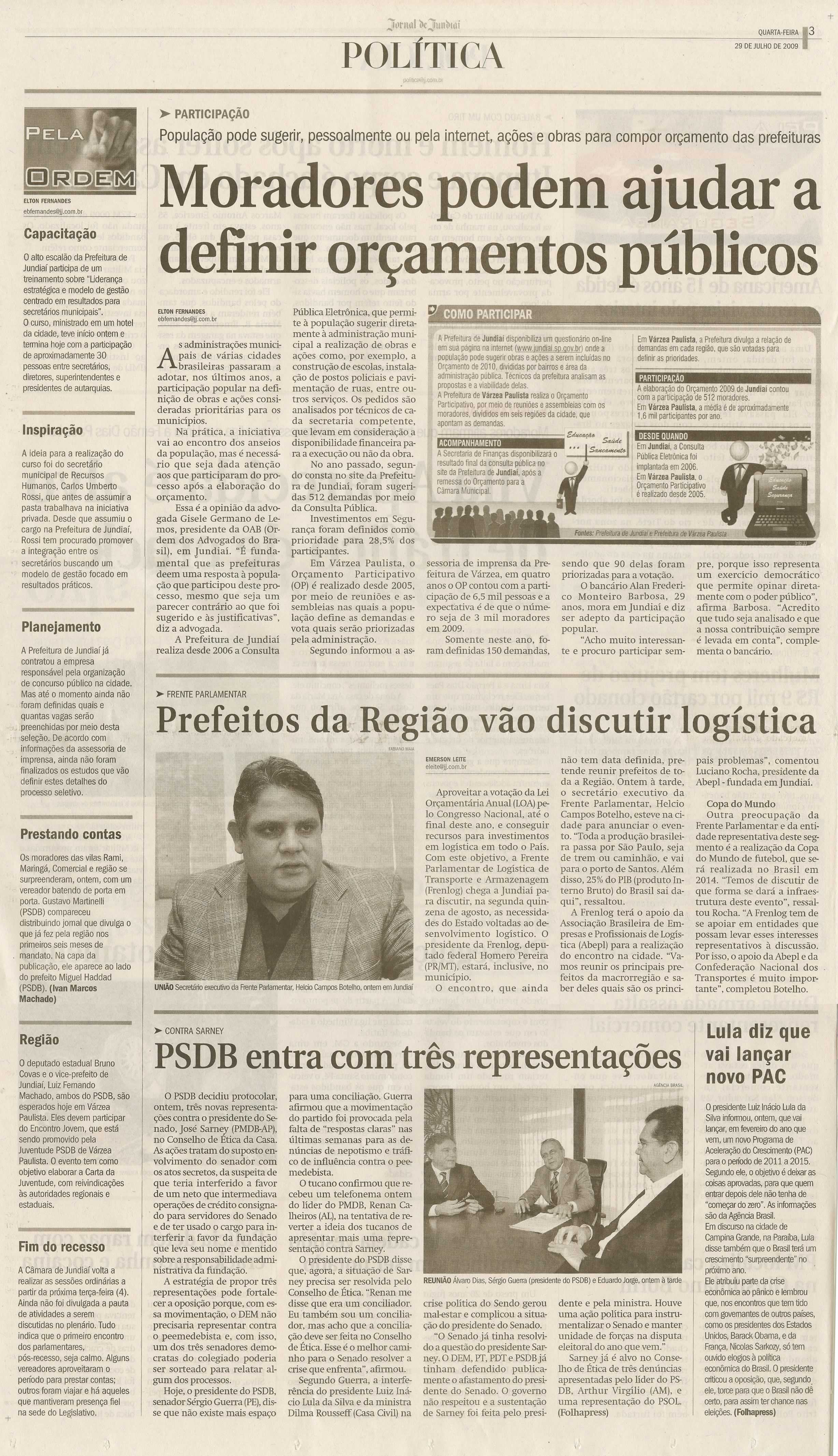 Jornal de Jundiaí - 29/07/2009