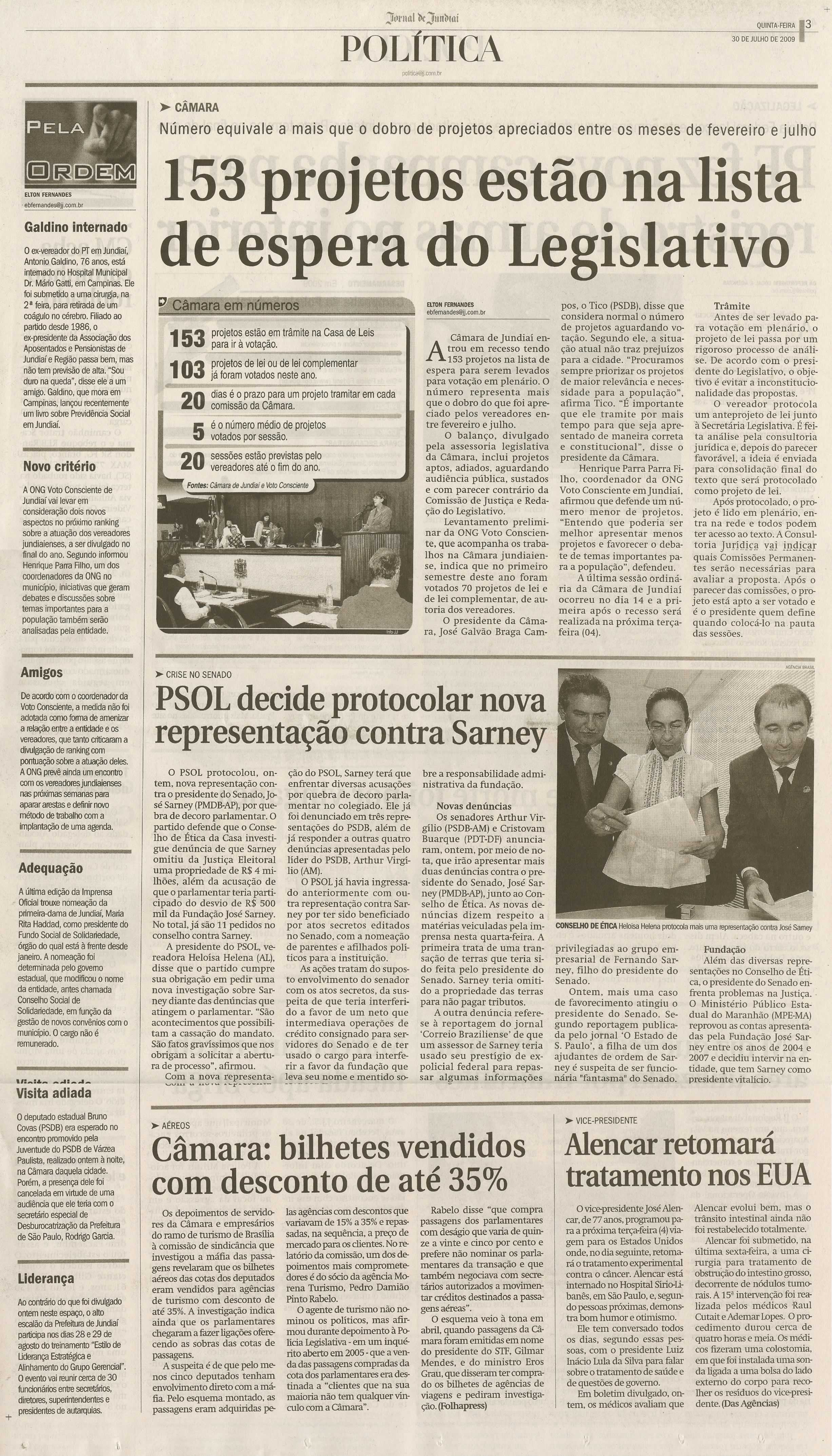 Jornal de Jundiaí - 30/07/2009