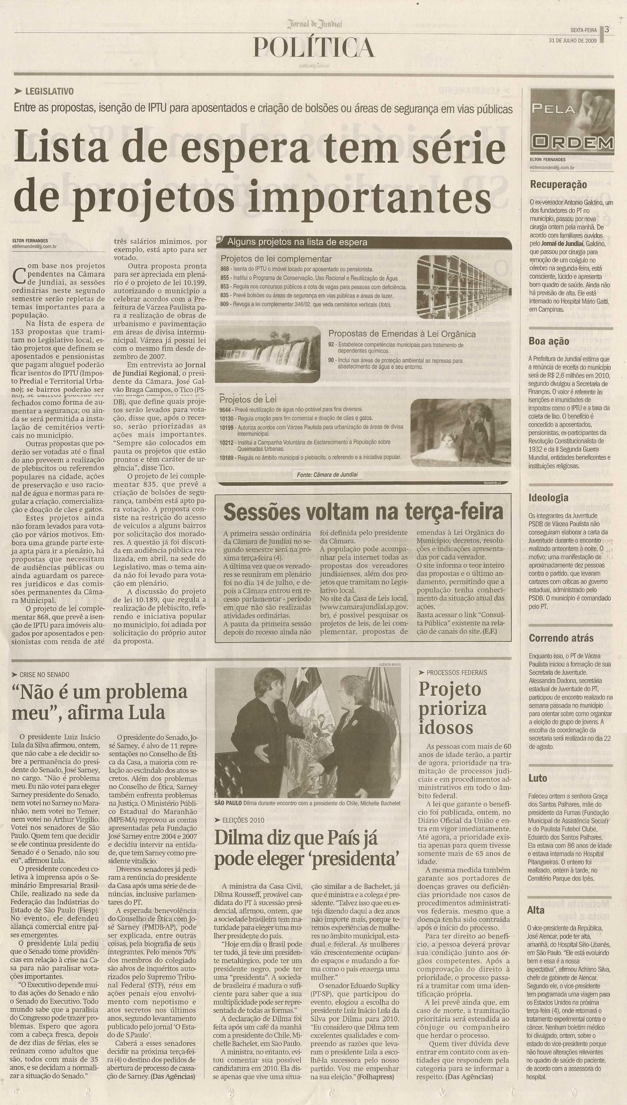 Jornal de Jundiaí - 31/07/2009