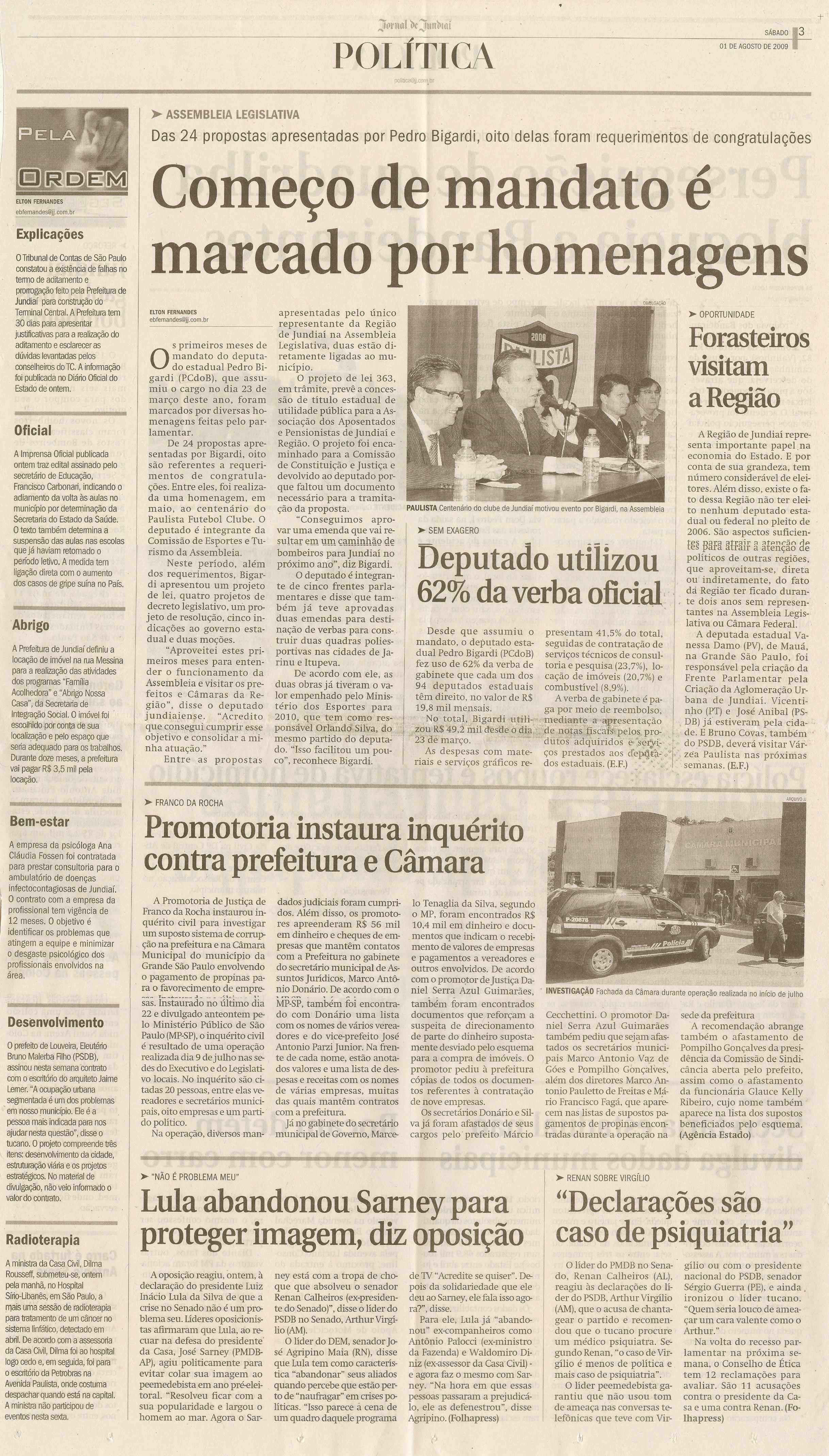 Jornal de Jundiaí - 01/08/2009