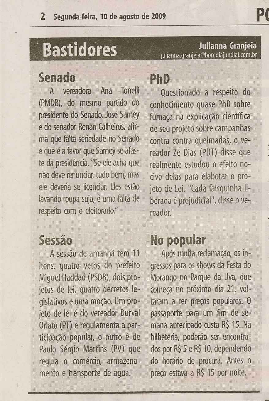Bom Dia Jundiaí - 10/08/2009