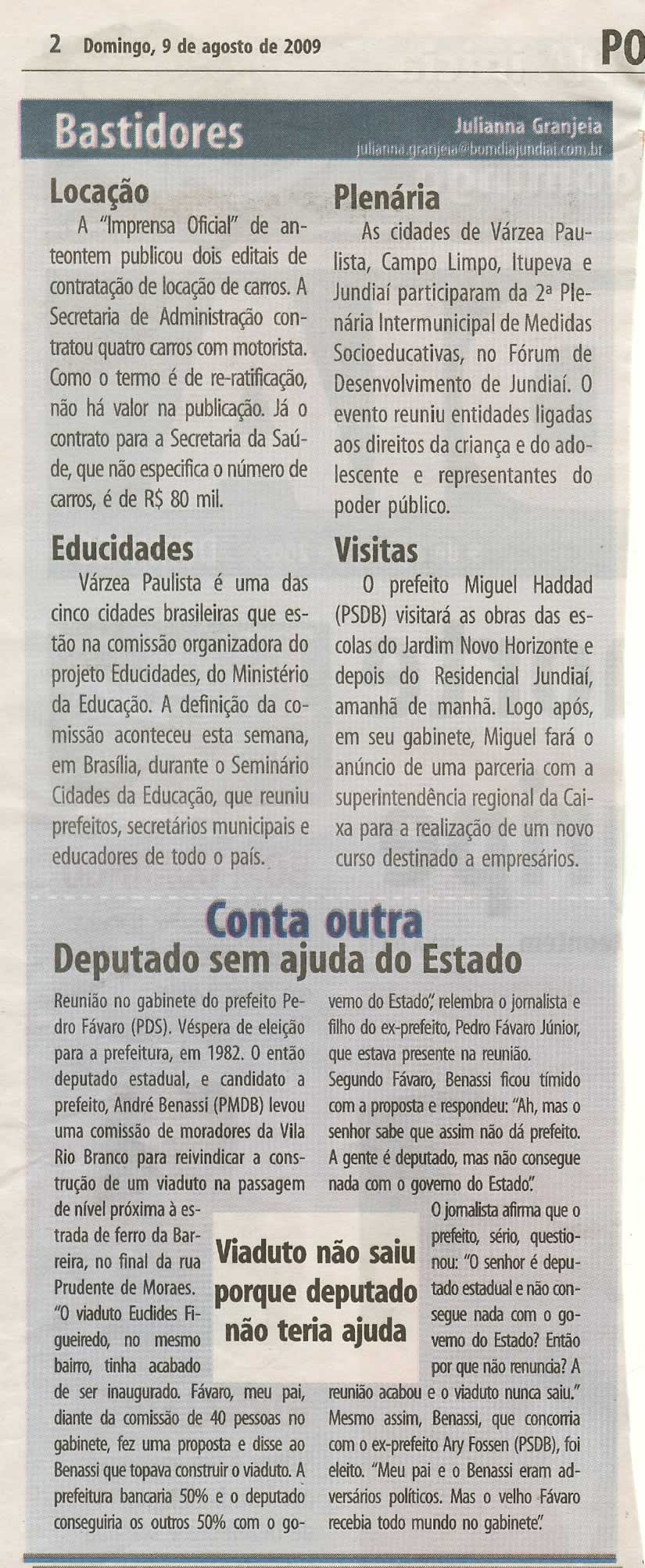 Bom Dia Jundiaí - 09/08/2009