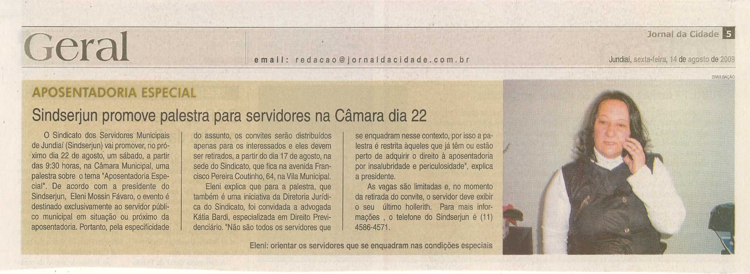 Jornal da Cidade - 14/08/2009