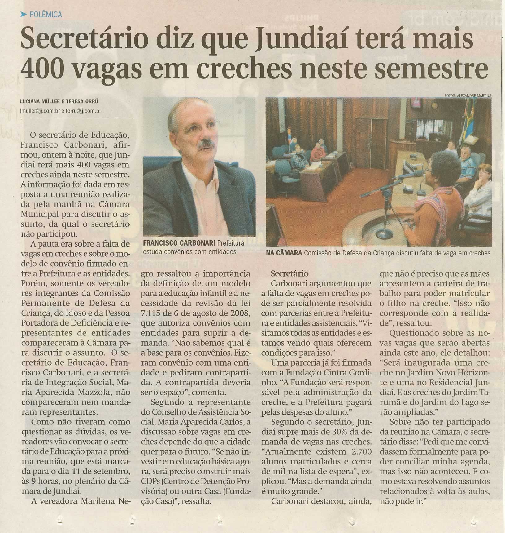 Jornal de Jundiaí - 15/08/2009