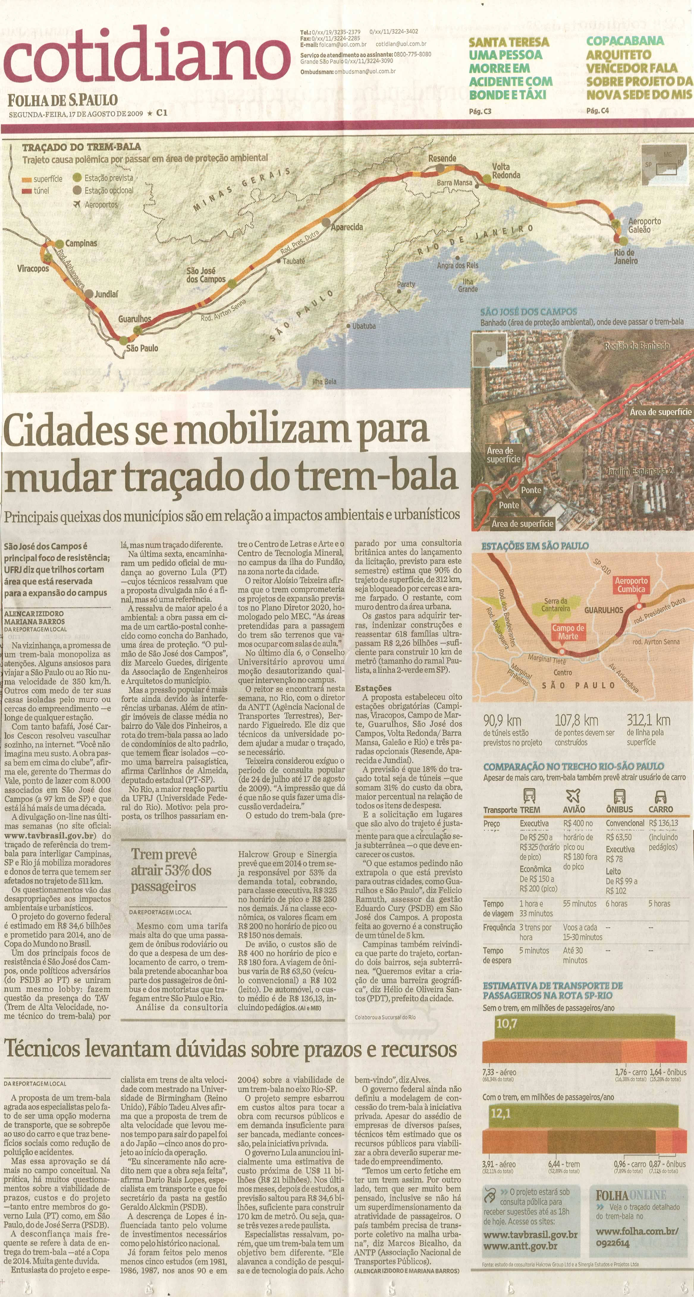 Folha de São Paulo - 17/08/2009