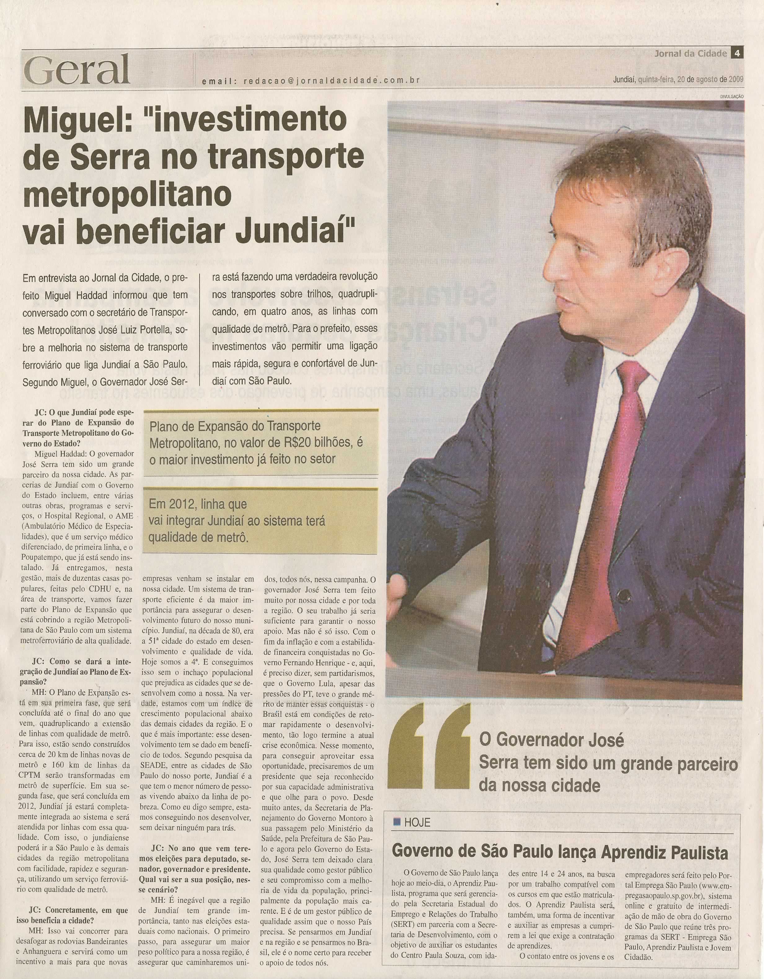Jornal da Cidade - 20/08/2009