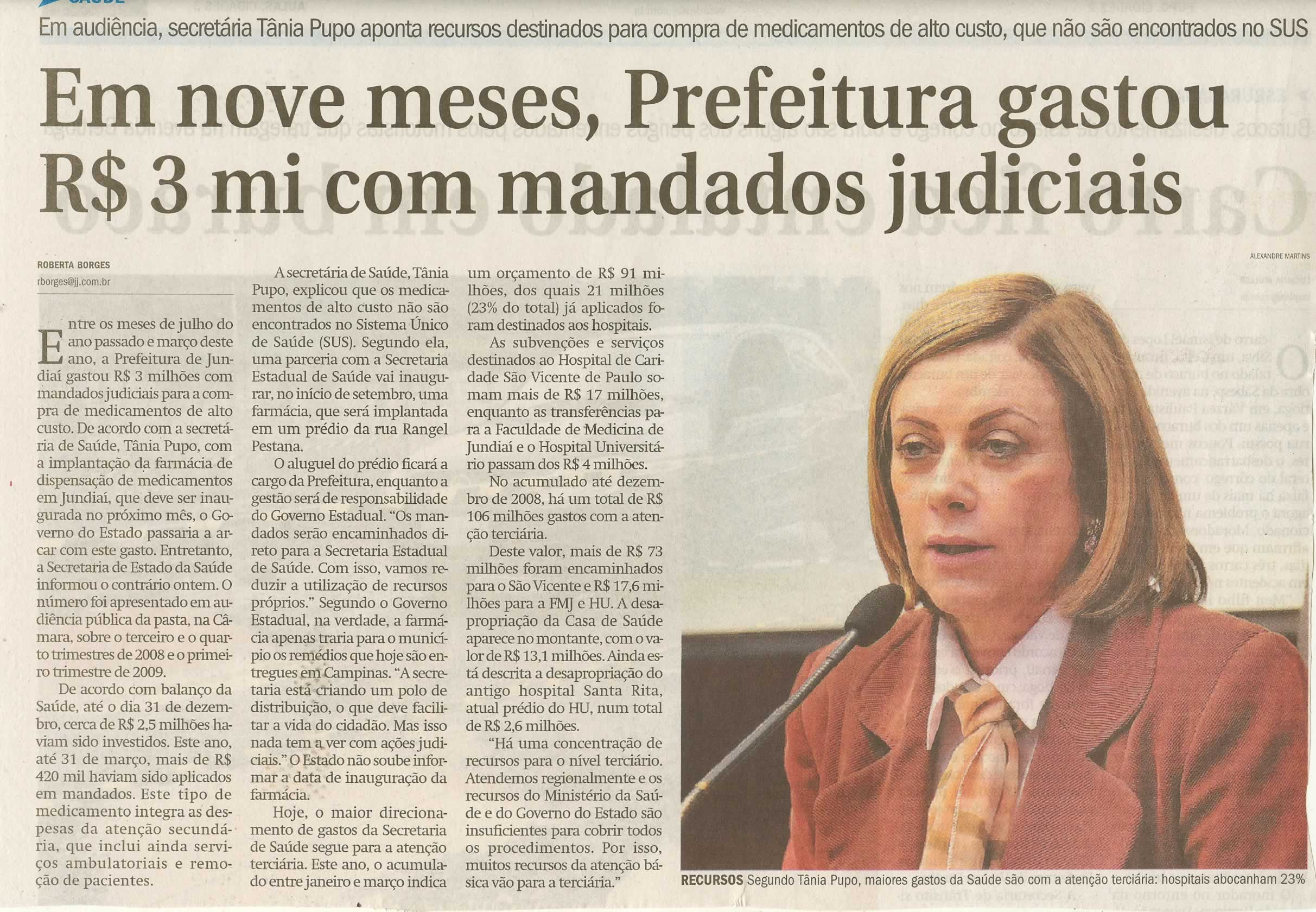 Jornal de Jundiaí - 25/08/2009