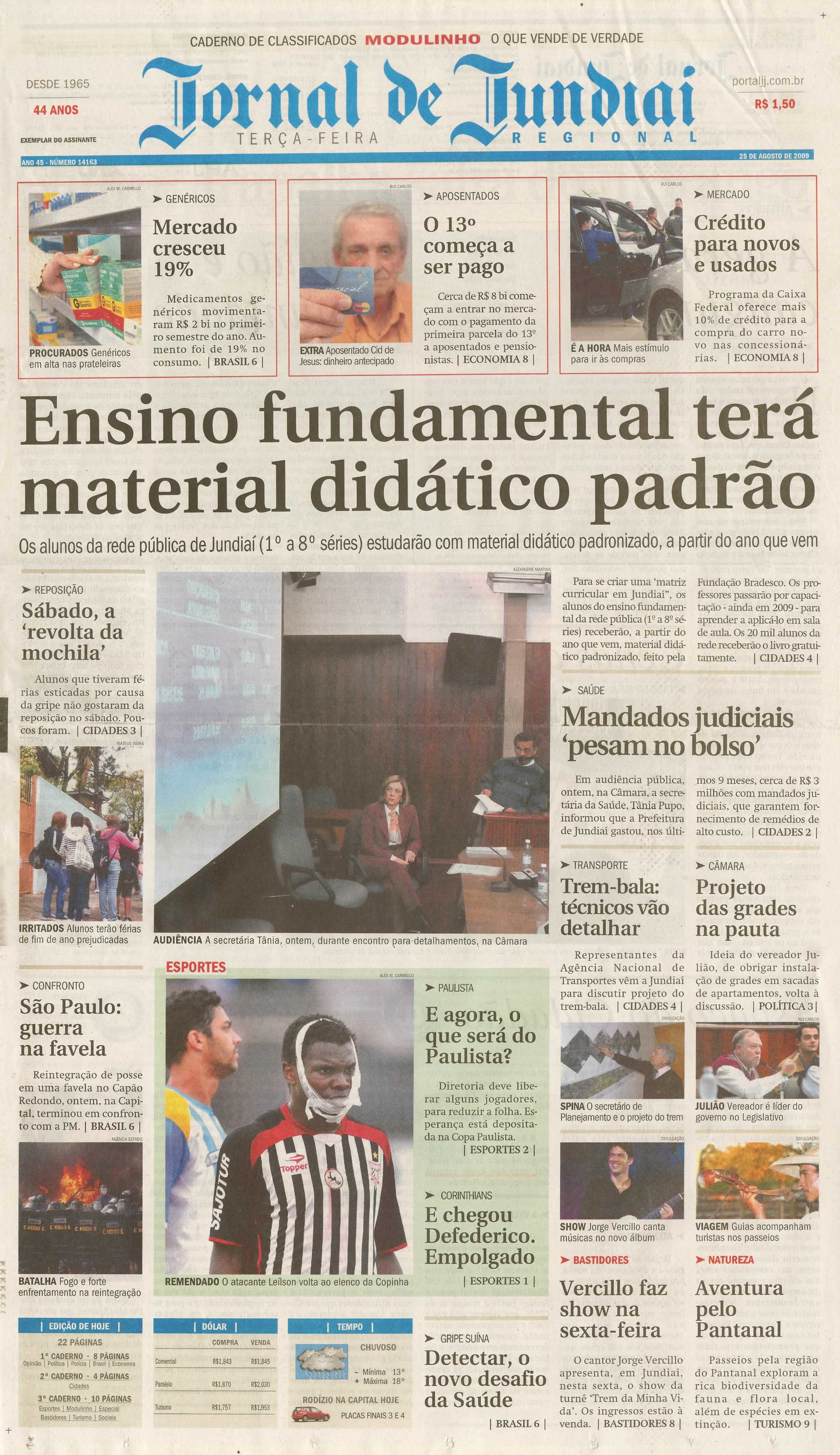 Jornal de Jundiaí - 25/08/2009