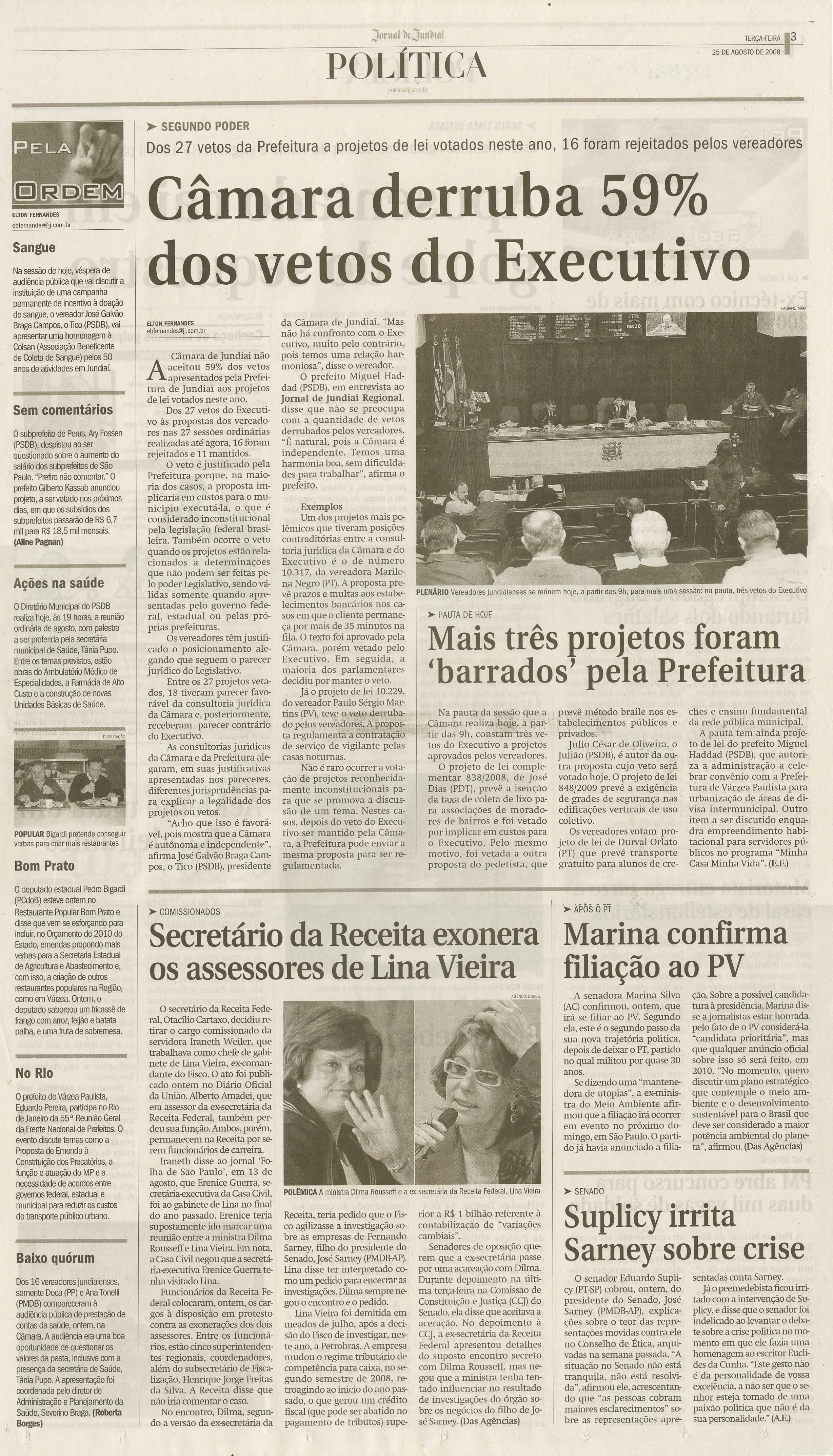 Jornal de Jundiaí - 25/08/2009