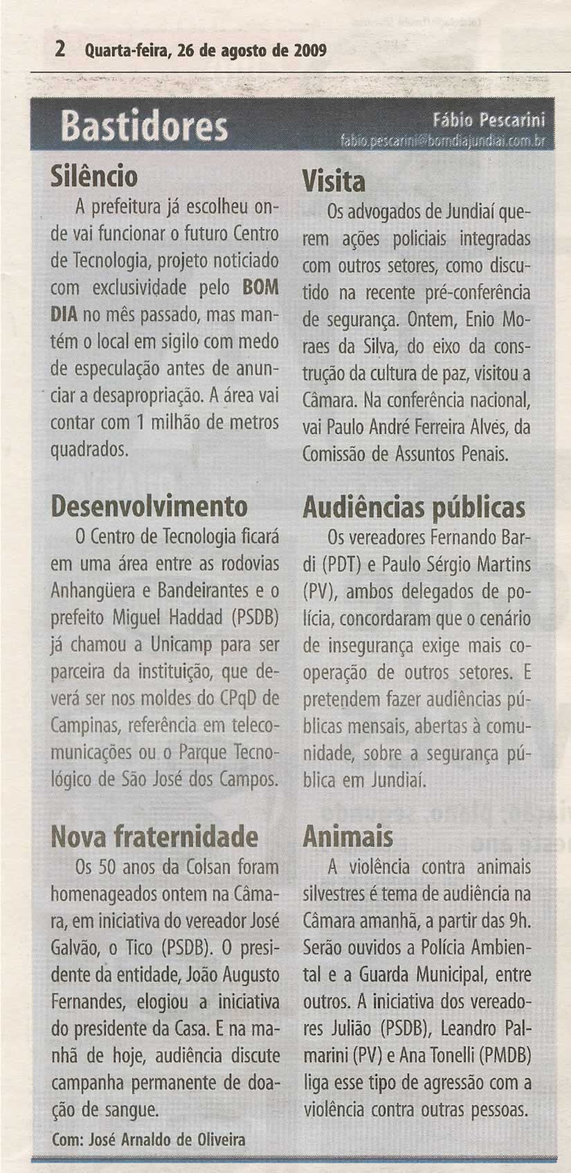Bom Dia Jundiaí - 26/08/2009