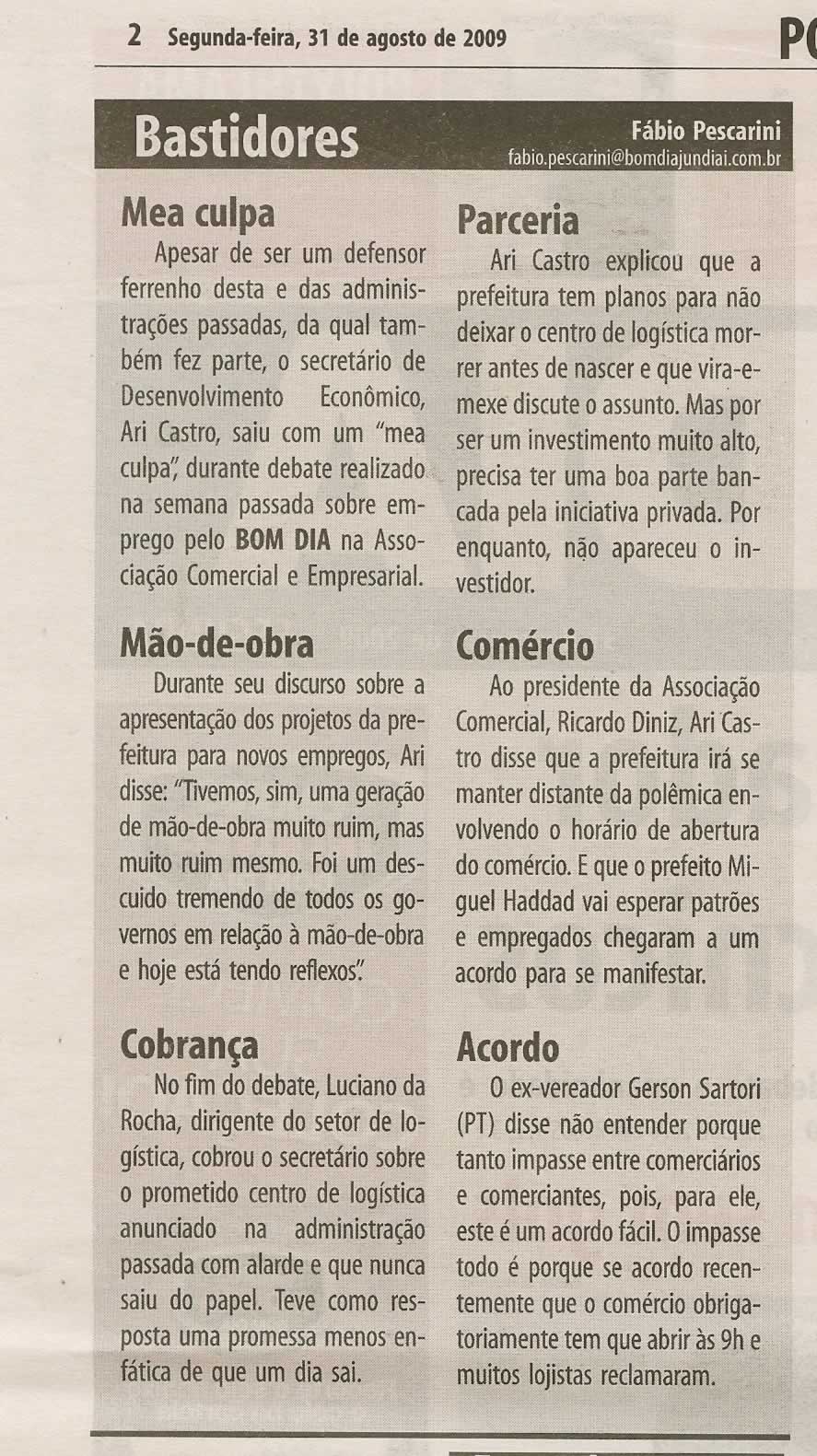 Bom Dia Jundiaí - 31/08/2009