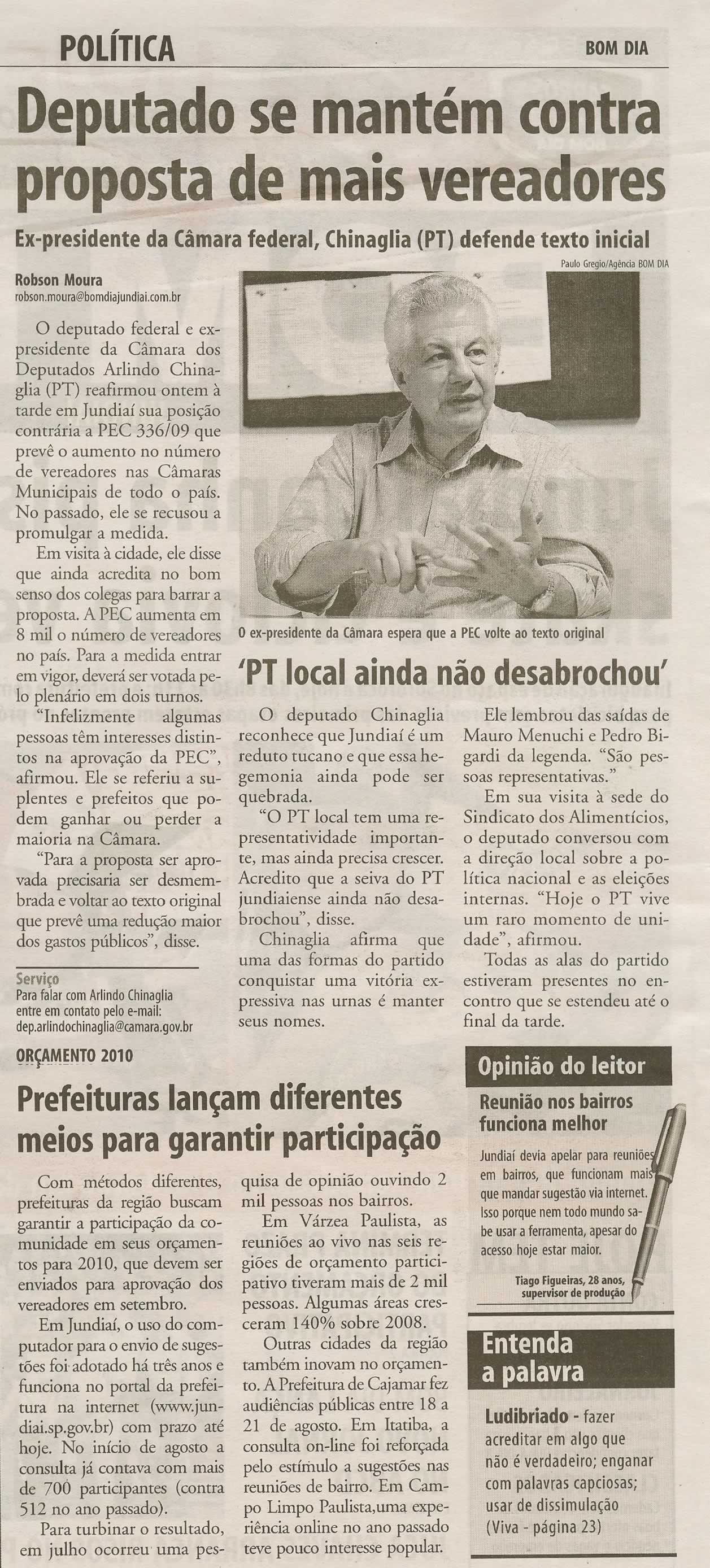 Bom Dia Jundiaí - 30/08/2009