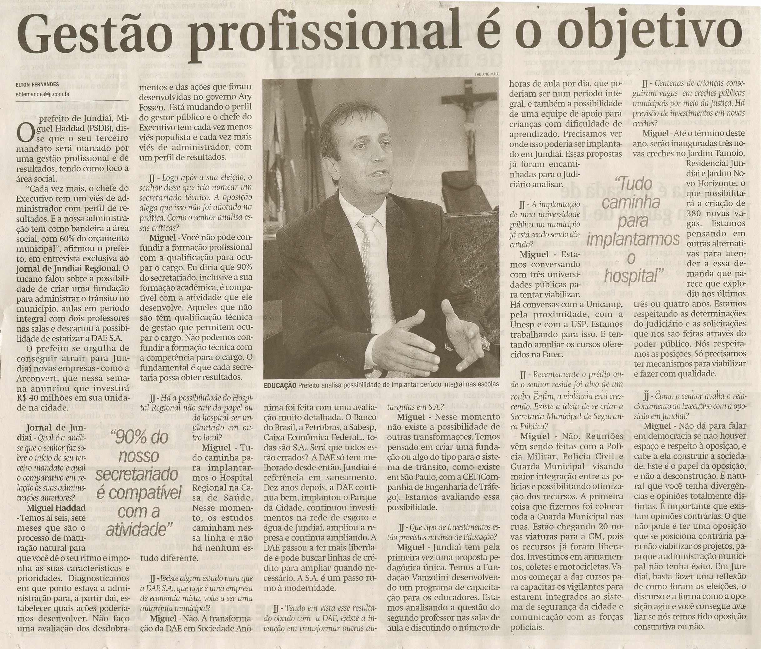 Jornal de Jundiaí - 30/08/2009