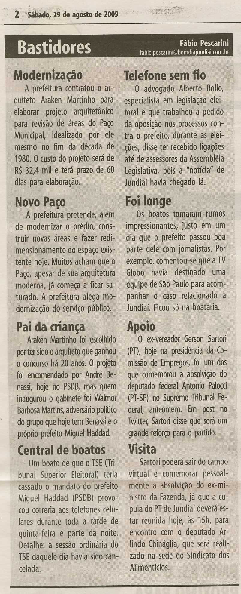 Bom Dia Jundiaí - 29/08/2009