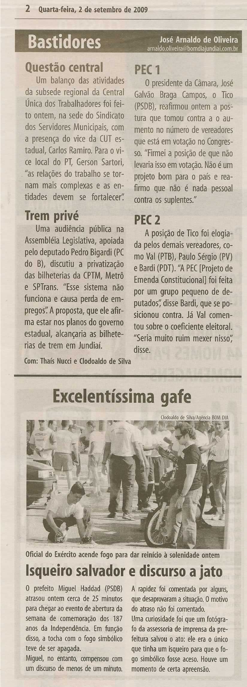 Bom Dia Jundiaí - 02/09/2009