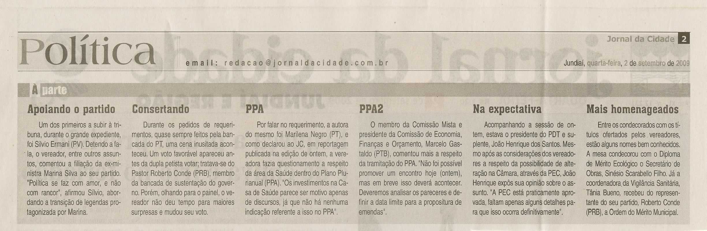 Jornal da Cidade - 02/09/2009