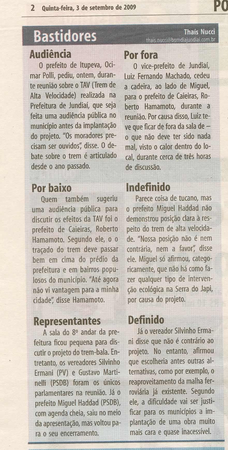 Bom Dia Jundiaí - 03/09/2009