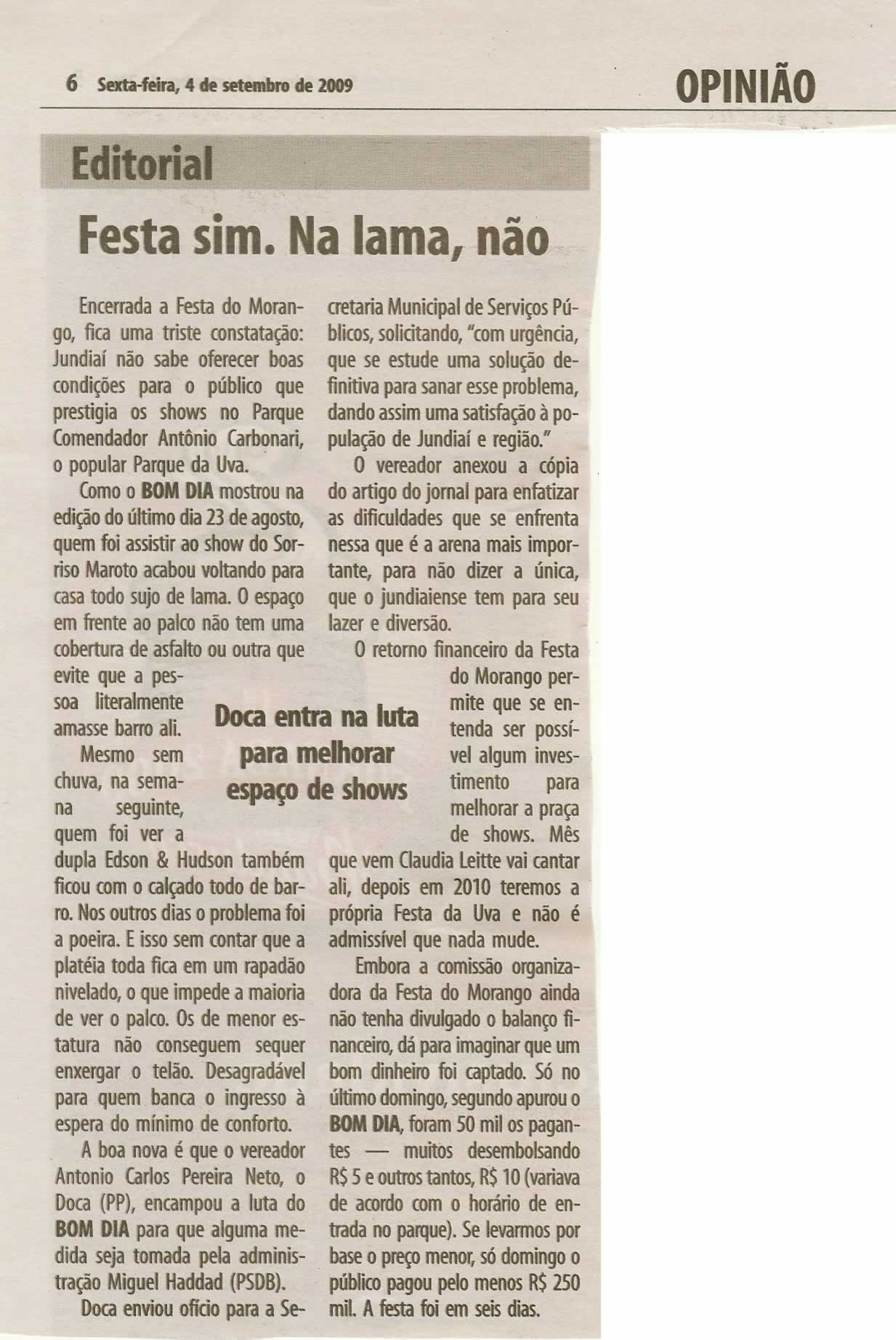 Bom Dia Jundiaí - 04/09/2009