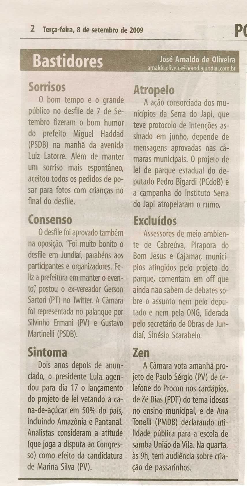 Bom Dia Jundiaí - 08/09/2009