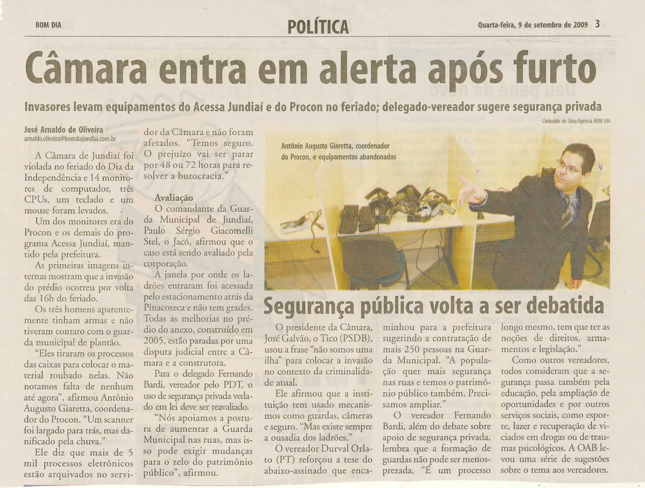 Bom Dia Jundiaí - 09/09/2009