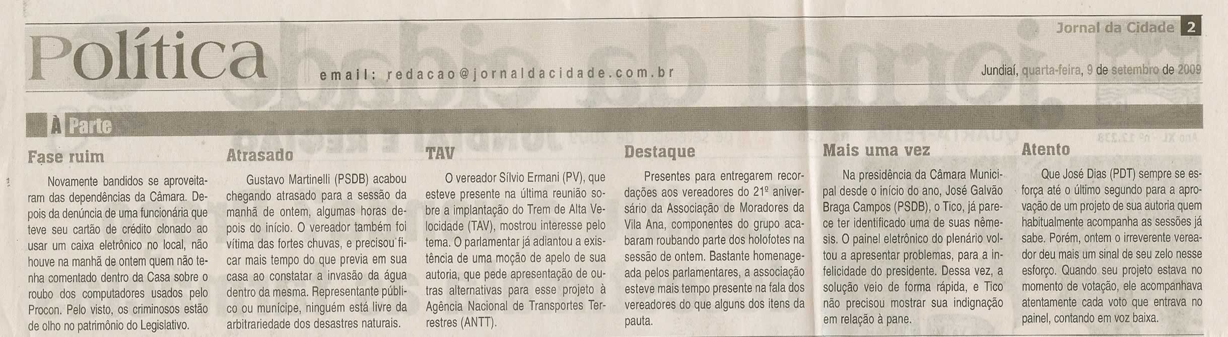 Jornal da Cidade - 09/09/2009