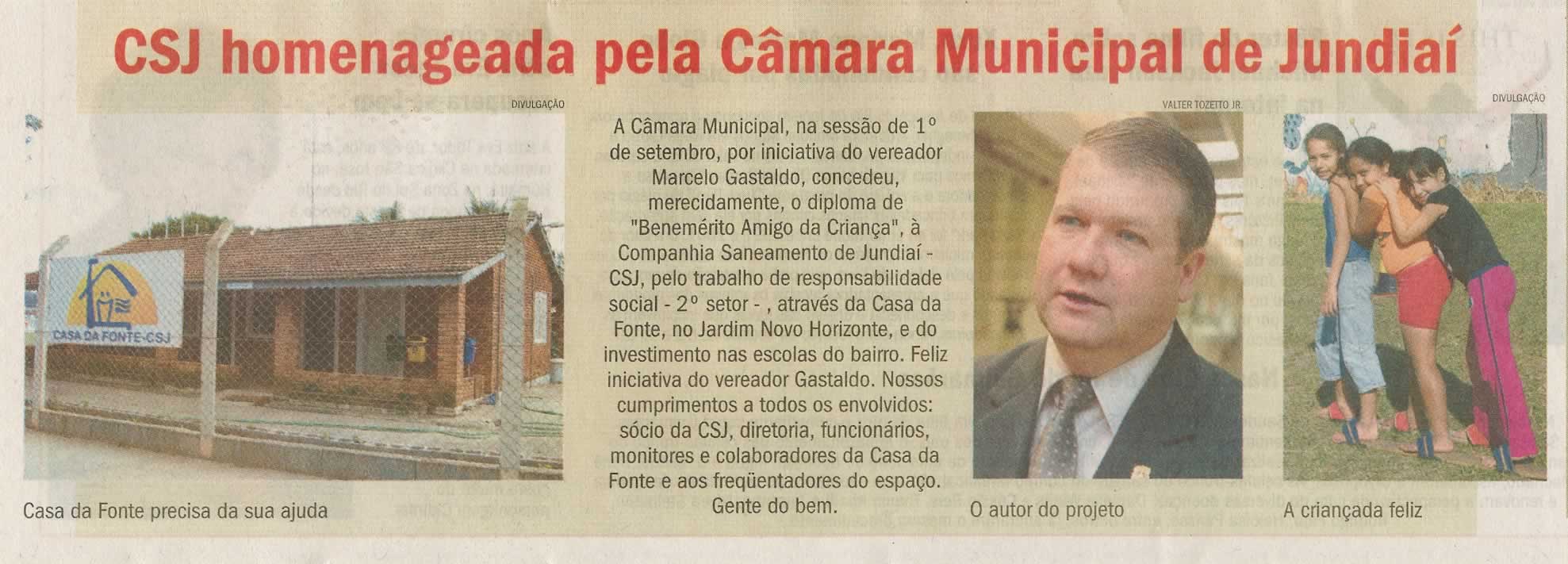Jornal de Jundiaí - 10/09/2009