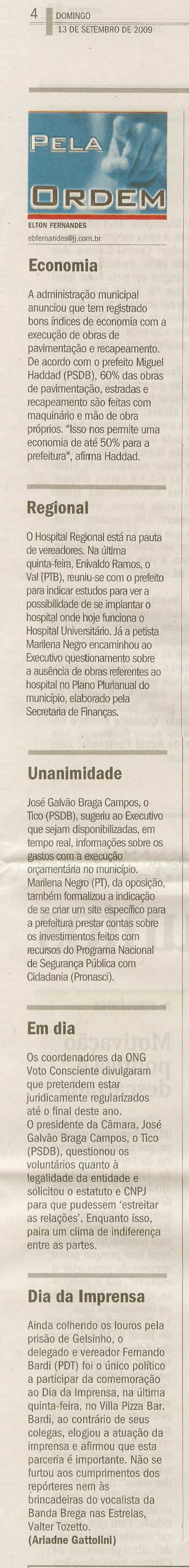 Jornal de Jundiaí - 13/09/2009