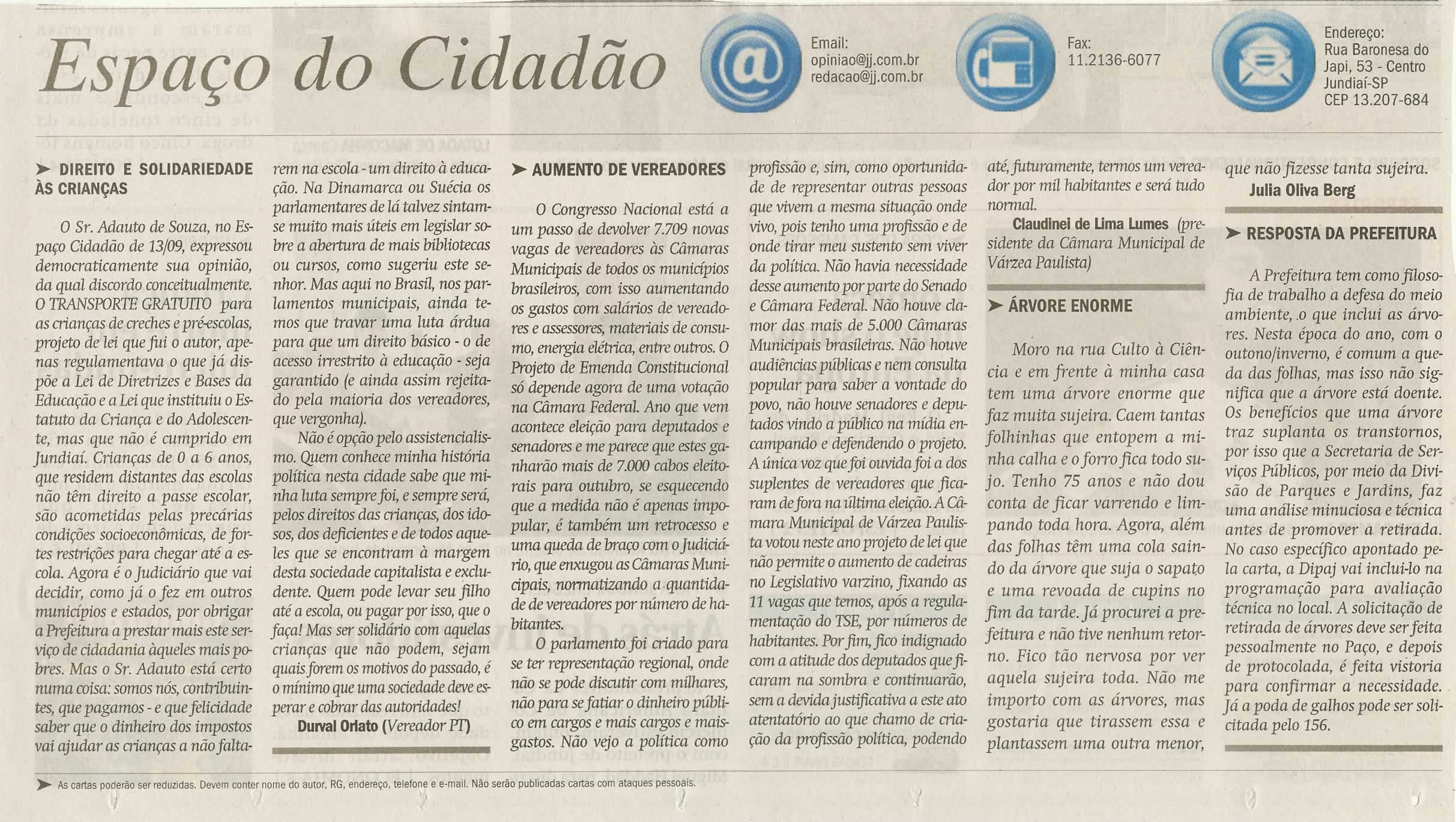 Jornal de Jundiaí - 15/09/2009