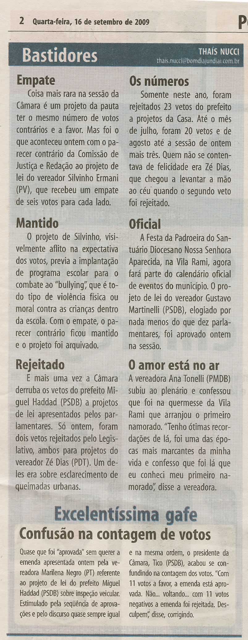 Bom Dia Jundiaí - 16/09/2009