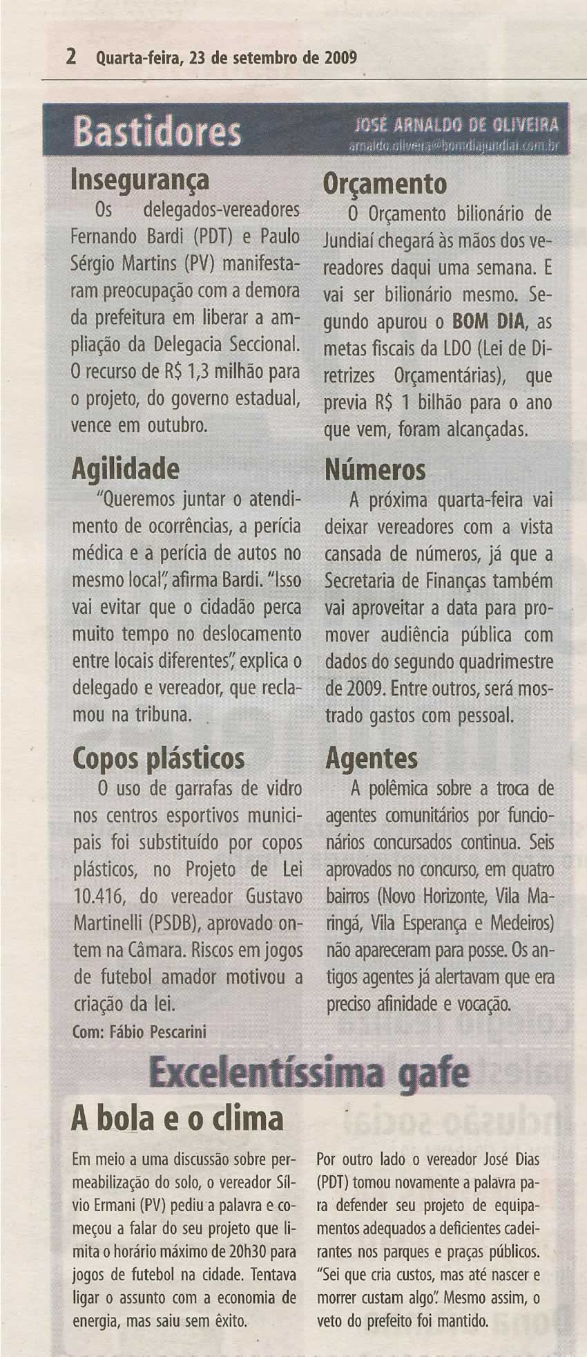 Bom Dia Jundiaí - 23/09/2009