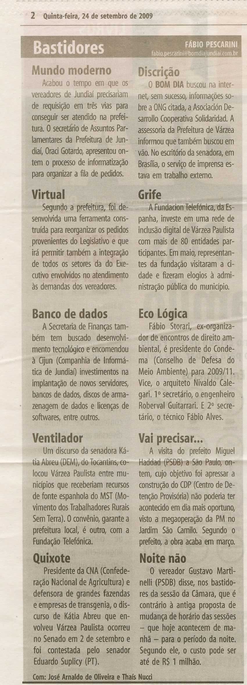 Bom Dia Jundiaí - 24/09/2009